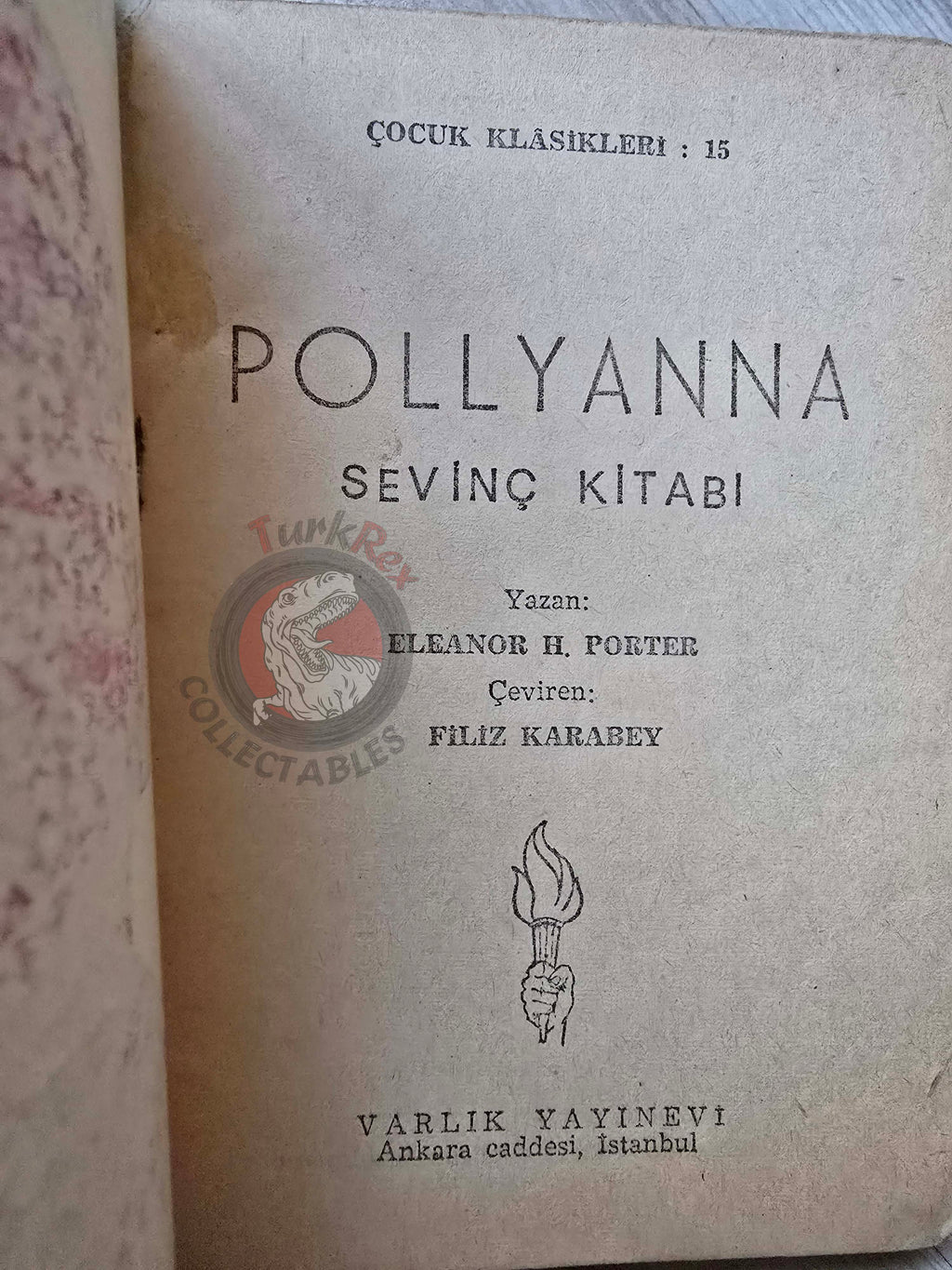 Eleanor H. Porter – Pollyanna 1955 Turkish Book Turkey