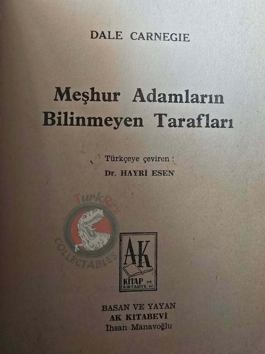 Dale Carnegie – Little Known Facts About Well Known People 1969 1st Turkish Book Turkey