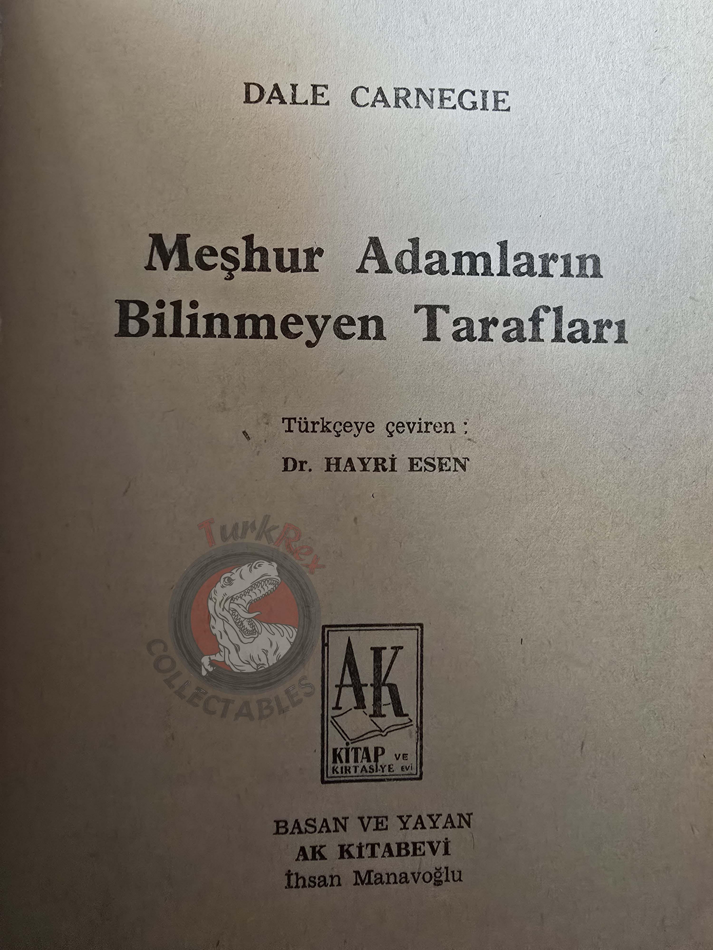 Dale Carnegie – Little Known Facts About Well Known People 1969 1st Turkish Book Turkey