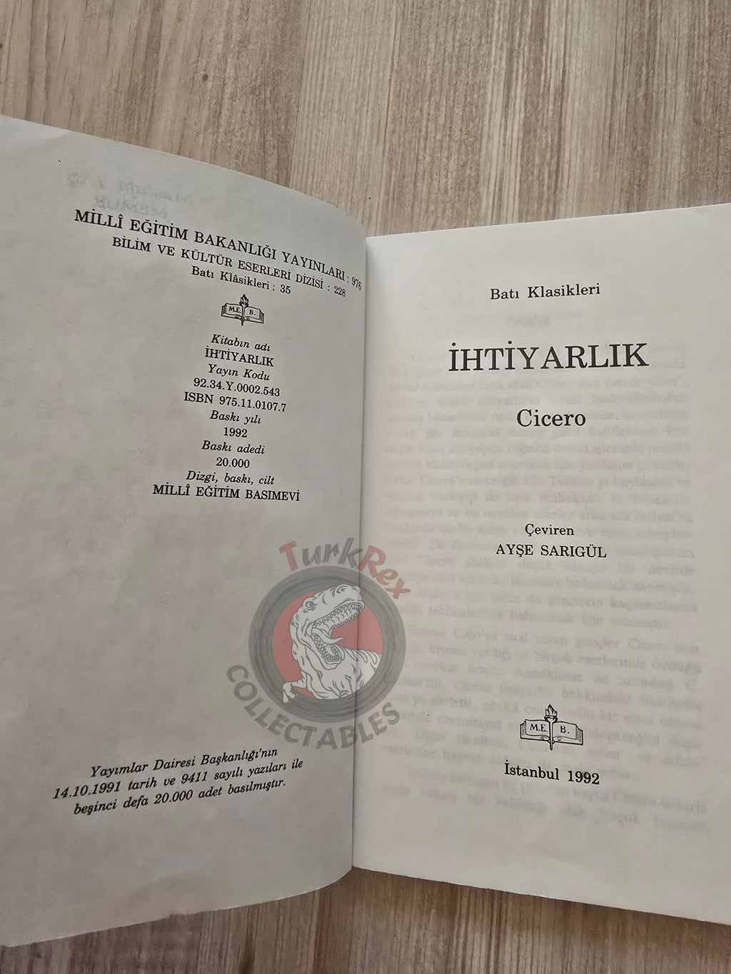 Marcus Tullius Cicero – On Old Age 1992 Turkish Book Turkey