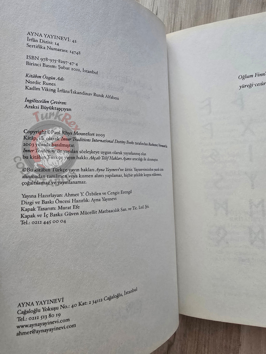 Paul Rhys Mountfort – Nordic Runes 2012 Turkish Book Turkey