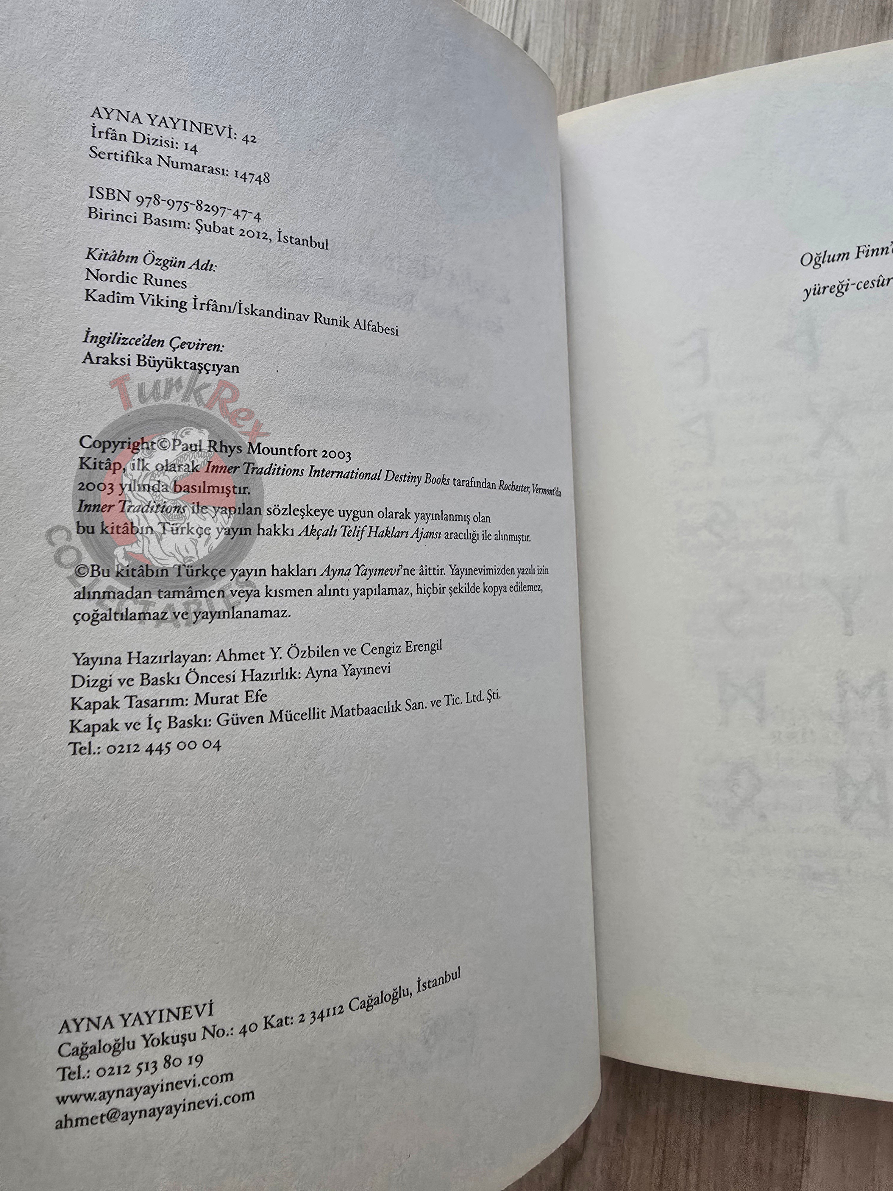 Paul Rhys Mountfort – Nordic Runes 2012 Turkish Book Turkey