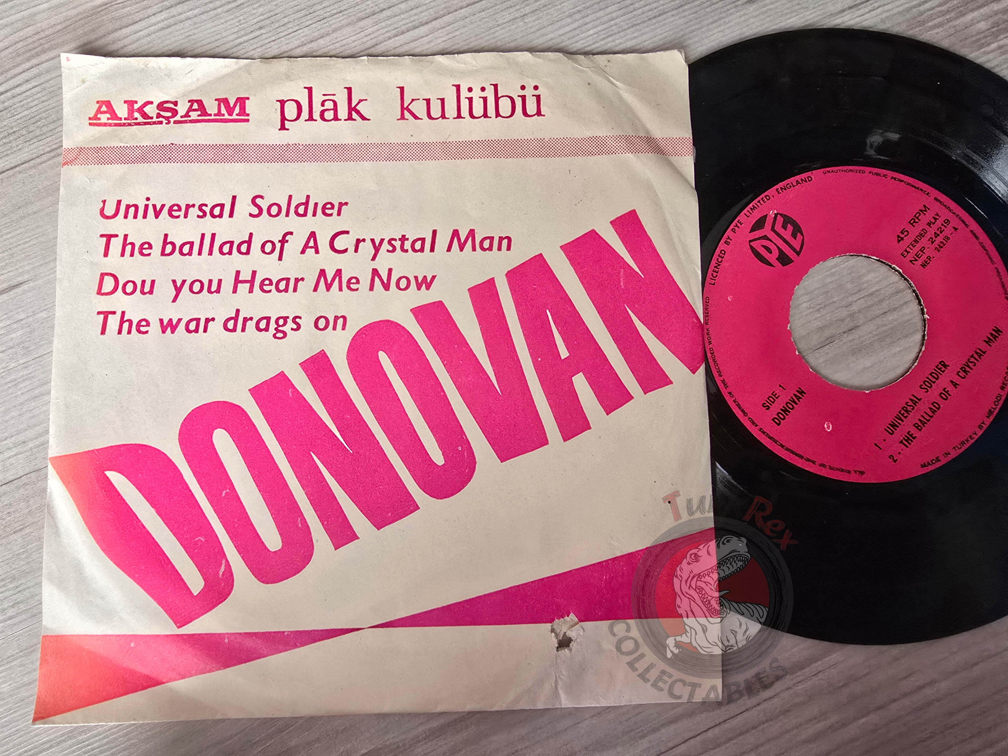 Donovan – The Universal Soldier 7" Turkish Pressing Vinyl Turkey Edition