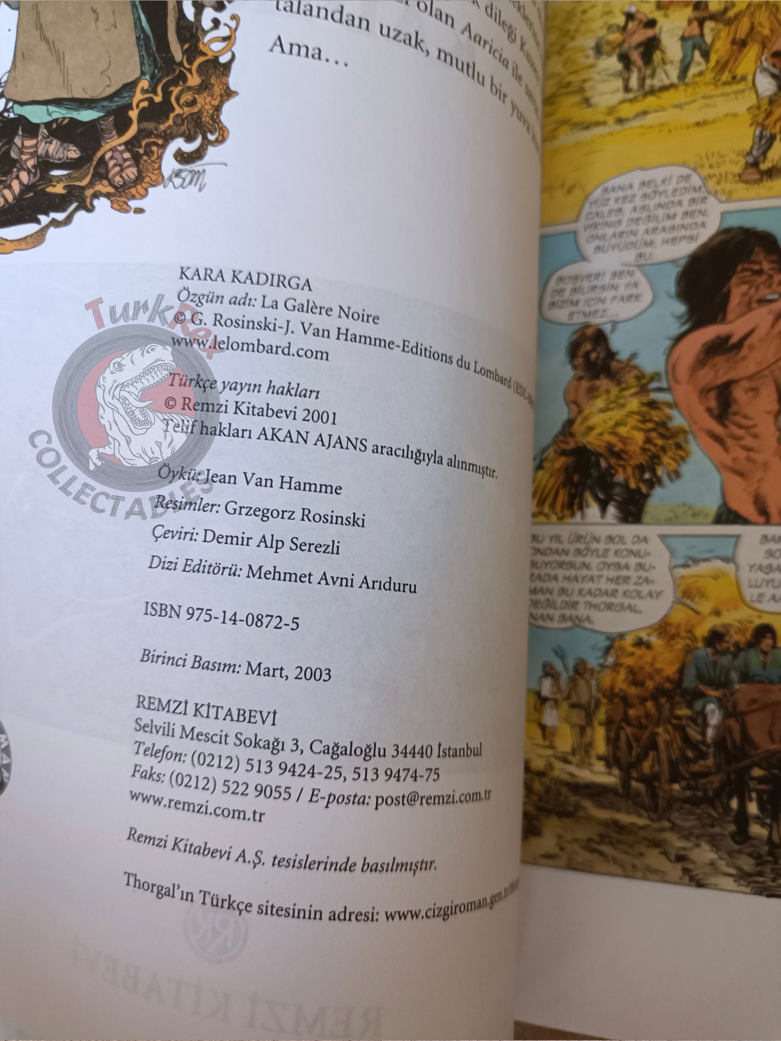 Thorgal #4 La galère noire 2003 Turkish Comic Turkey