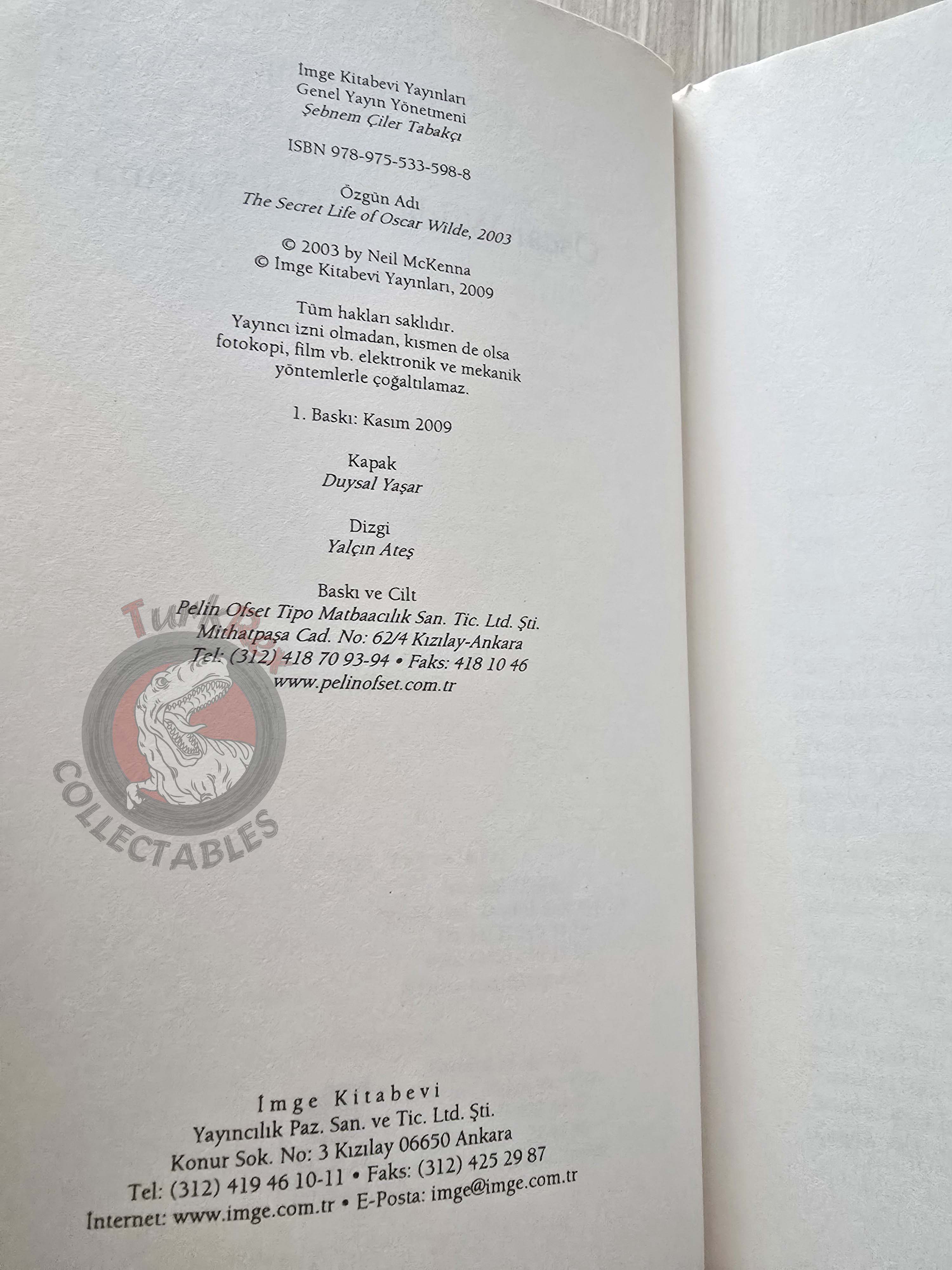 Neil McKenna – The Secret Life of Oscar Wilde 2009 1st Turkish Book Turkey
