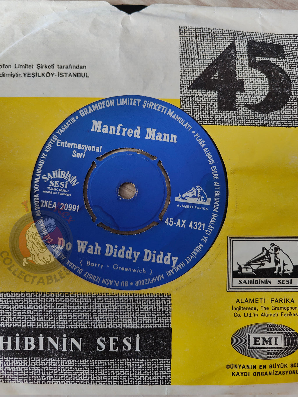 Manfred Mann – Do Wah Diddy Diddy 7" Turkish Pressing Vinyl Turkey Edition