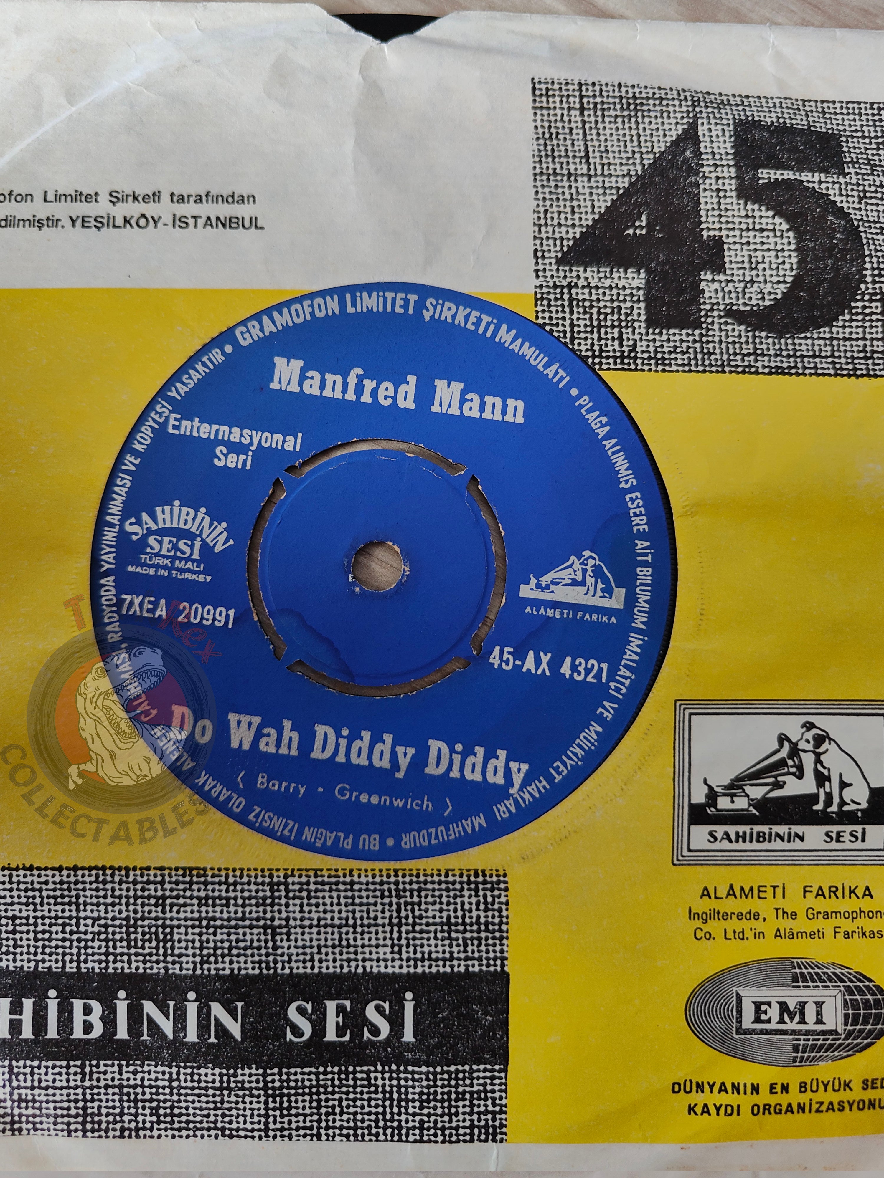Manfred Mann – Do Wah Diddy Diddy 7" Turkish Pressing Vinyl Turkey Edition