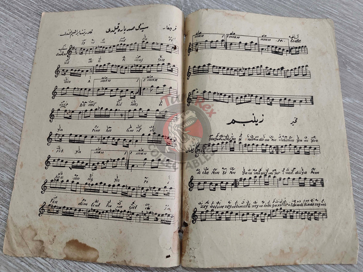 Klarnet İbrahim Efendi – Sinemi Sad-pare Ottoman Turkish 1910s Musical Notes Sheet Empire Clarinet