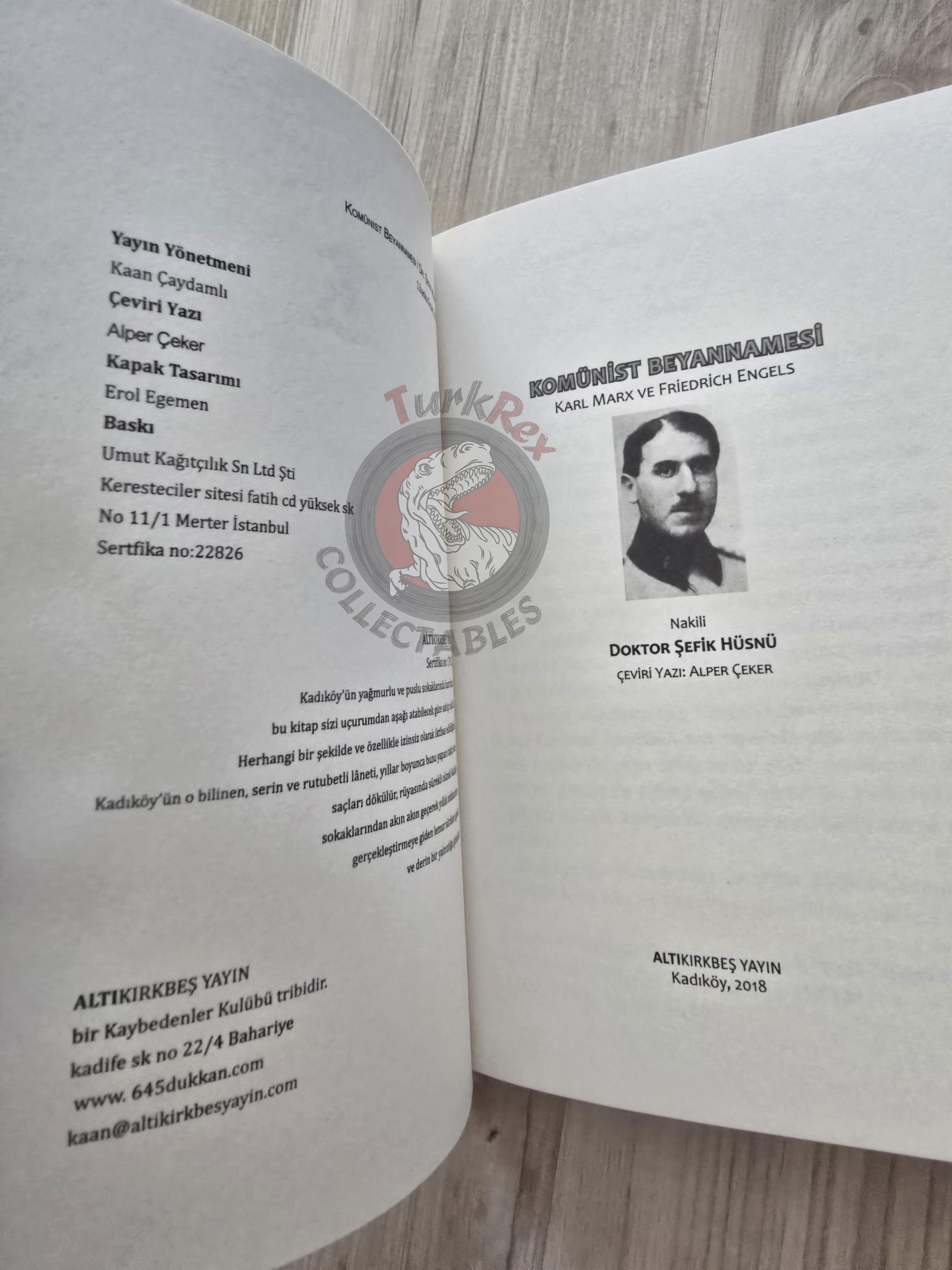 The Communist Manifesto - Şefik Hüsnü Değmer 2018 Turkish Book Turkey Karl Marx
