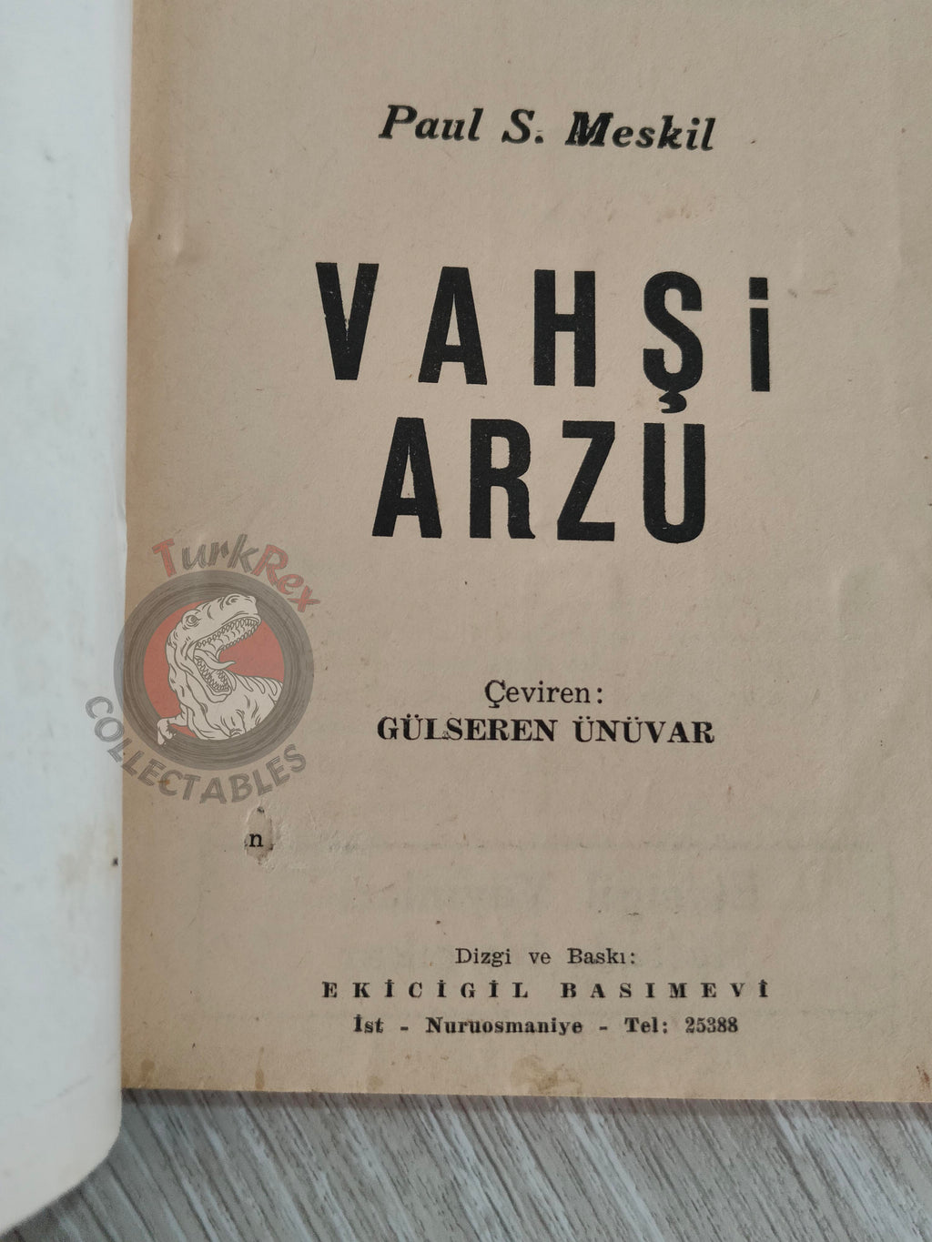 Paul S. Meskil – Sin Pit 1950s 1st Turkish Book Turkey