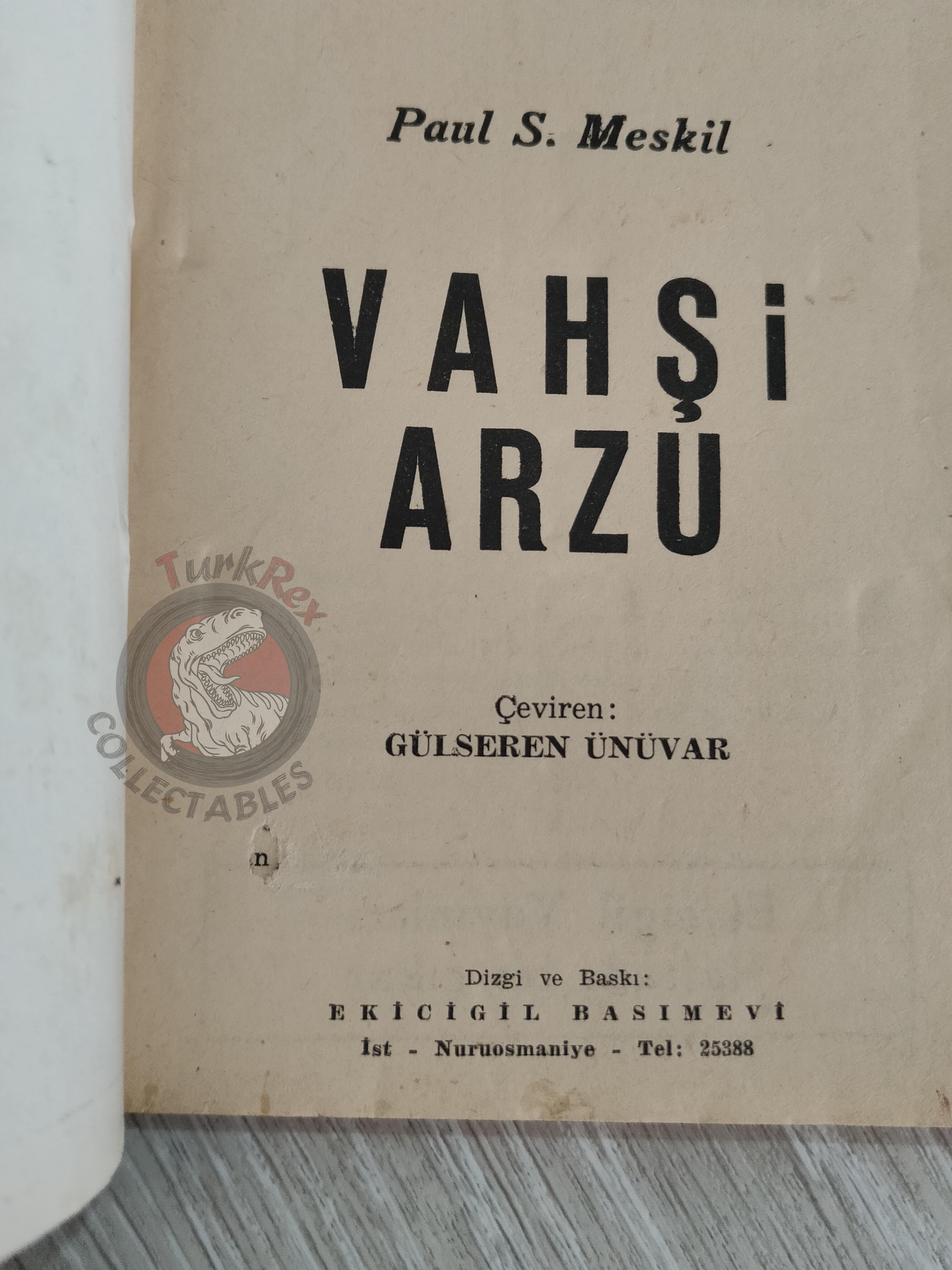 Paul S. Meskil – Sin Pit 1950s 1st Turkish Book Turkey