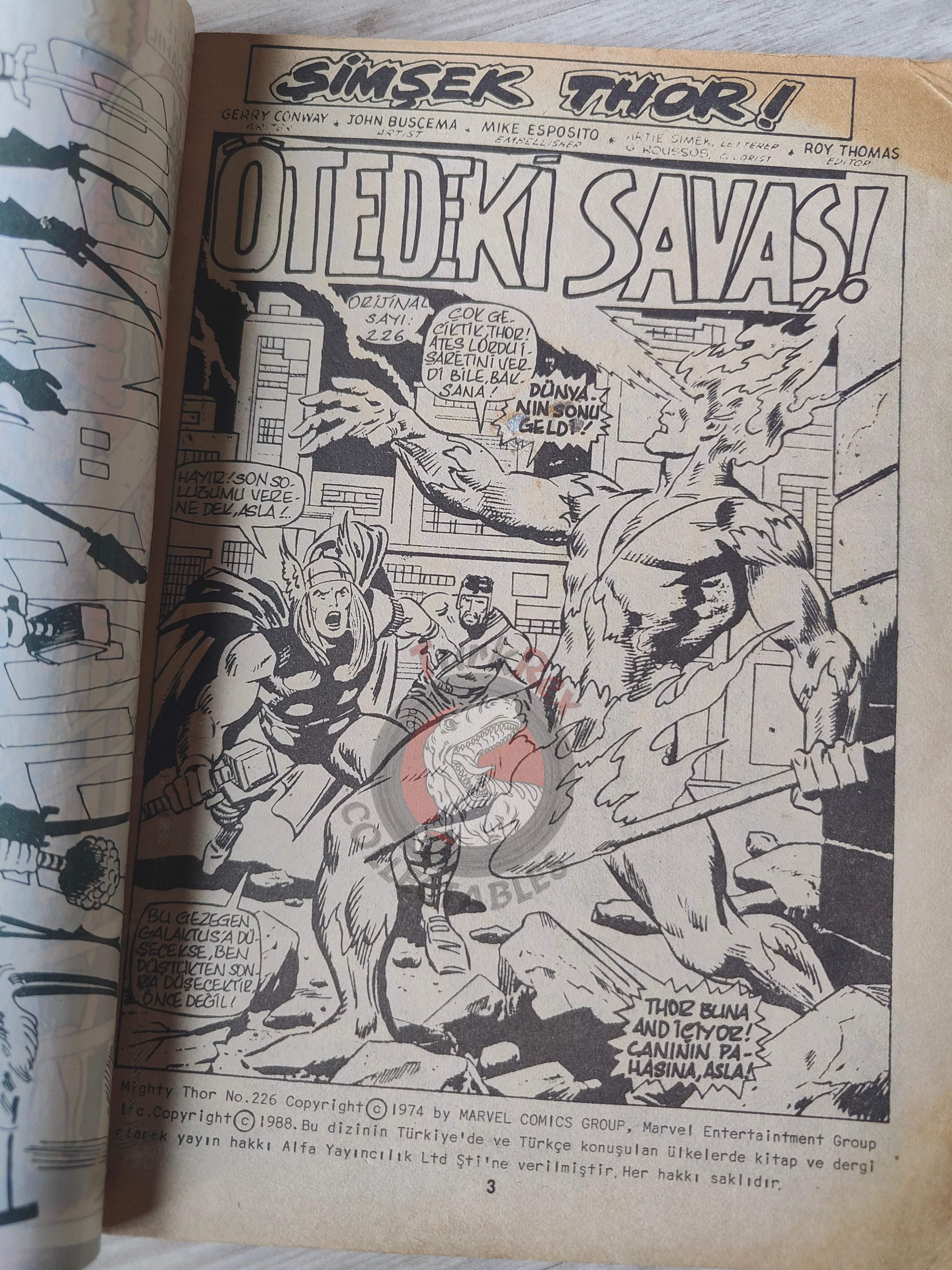 Thor #14 1988 Turkish Comic Turkey The Mighty Thor #226 #228 cover #229