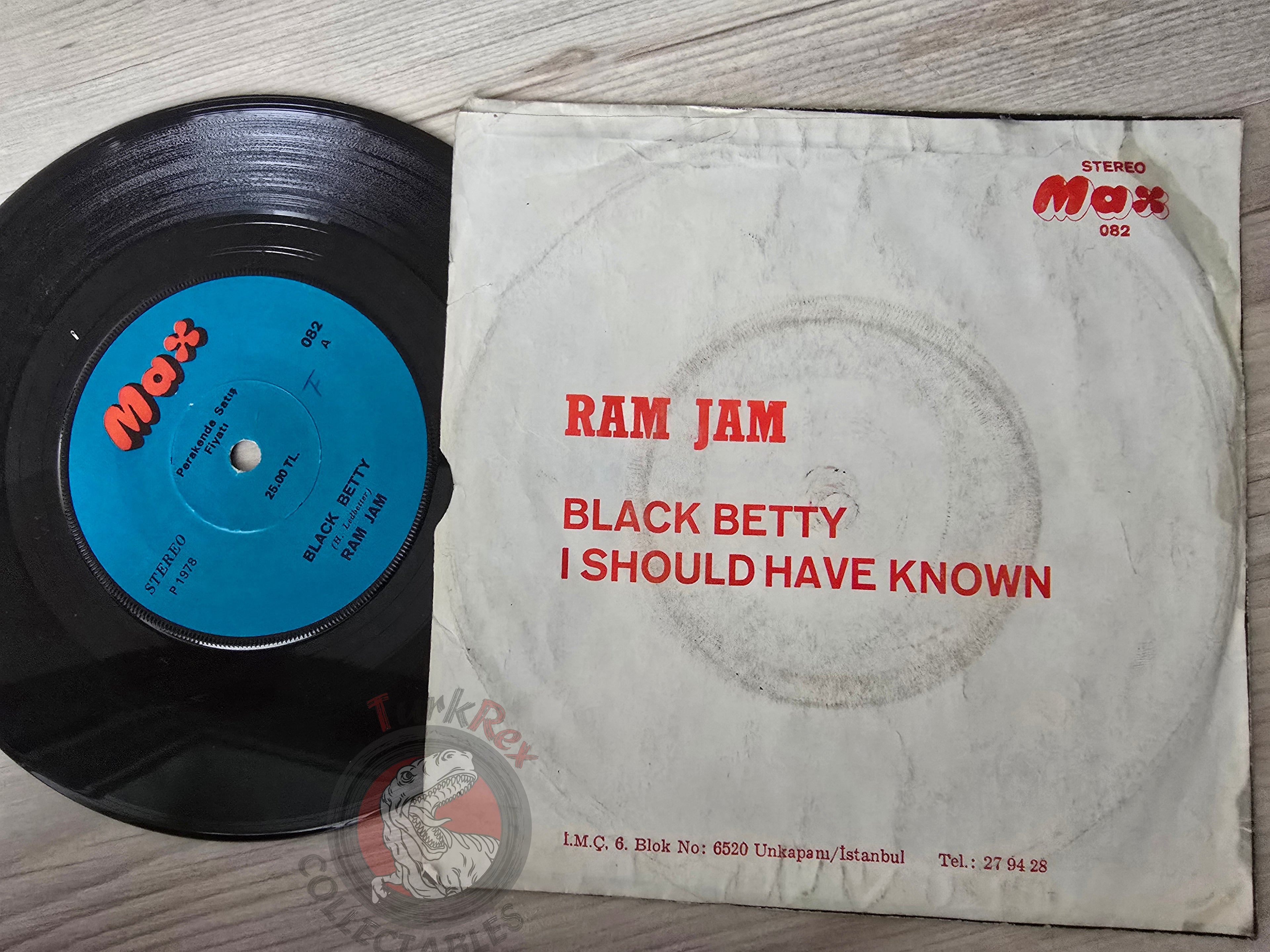 Ram Jam – Black Betty 7" Turkish Pressing Vinyl Turkey Edition