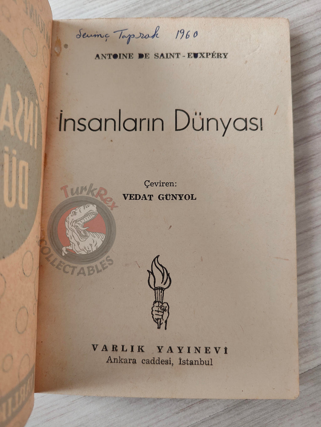 Antoine de Saint-Exupéry – Terre des Hommes 1954 Turkish Book Turkey