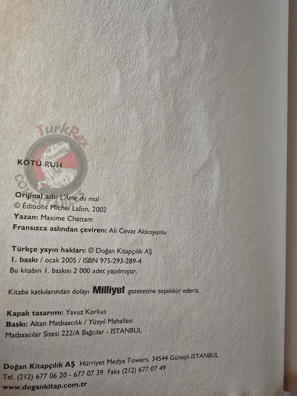 Maxime Chattam – L’Âme du Mal 2005 1st Turkish Book Turkey