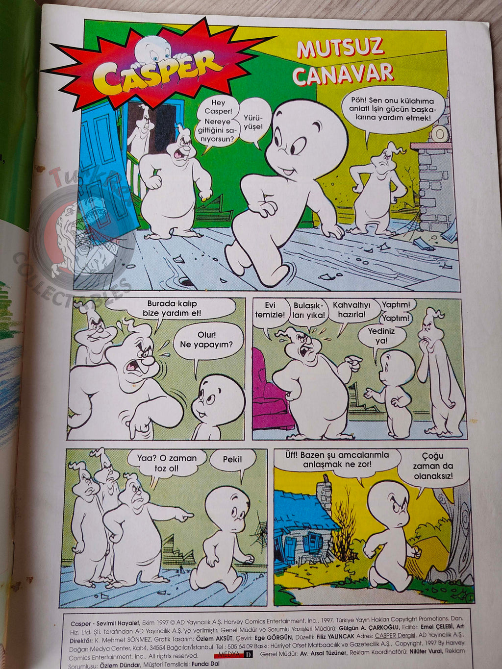 Casper the Friendly Ghost Magazine – Issue #26 1997 Turkish Comic Turkey
