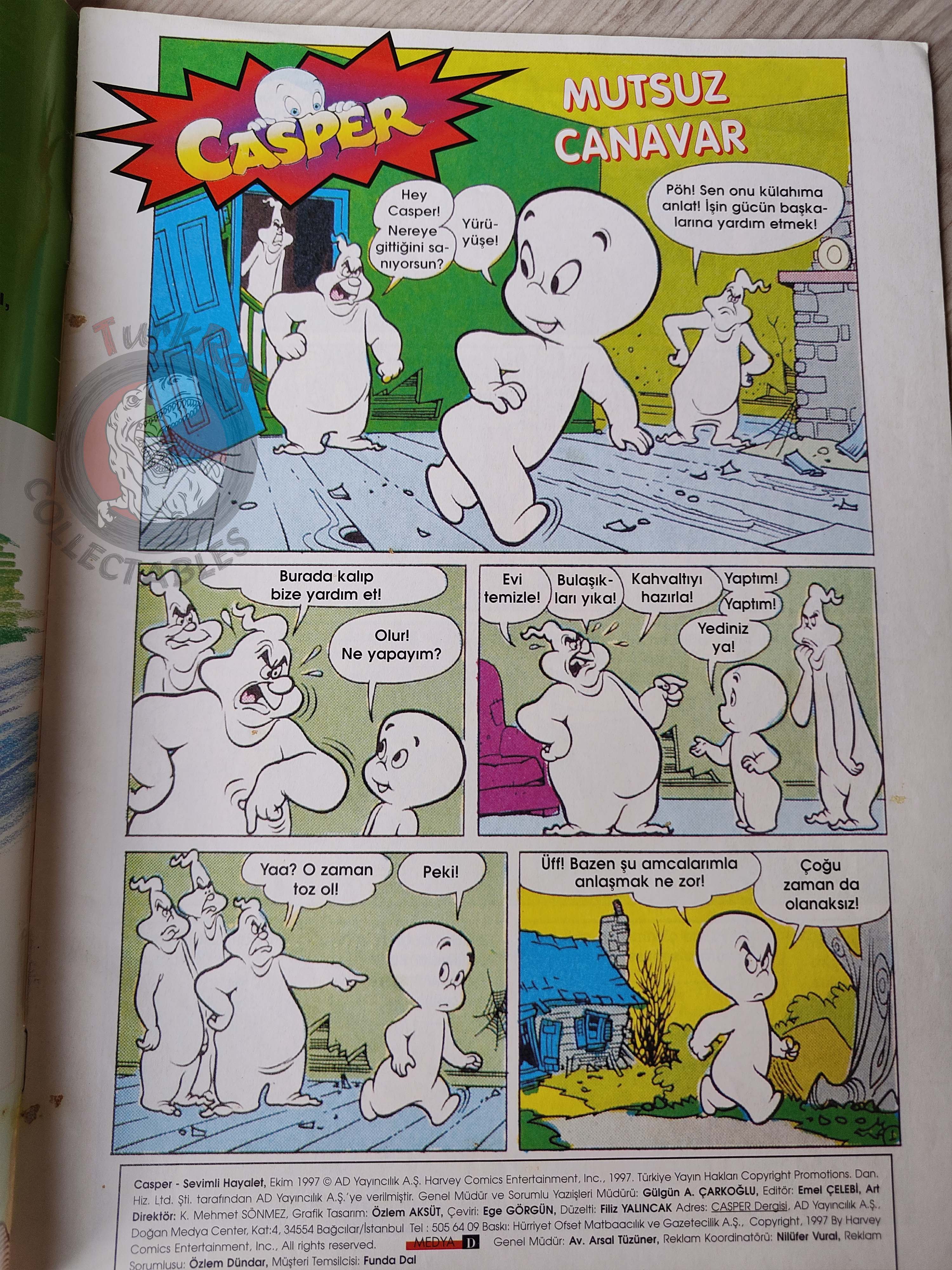 Casper the Friendly Ghost Magazine – Issue #26 1997 Turkish Comic Turkey