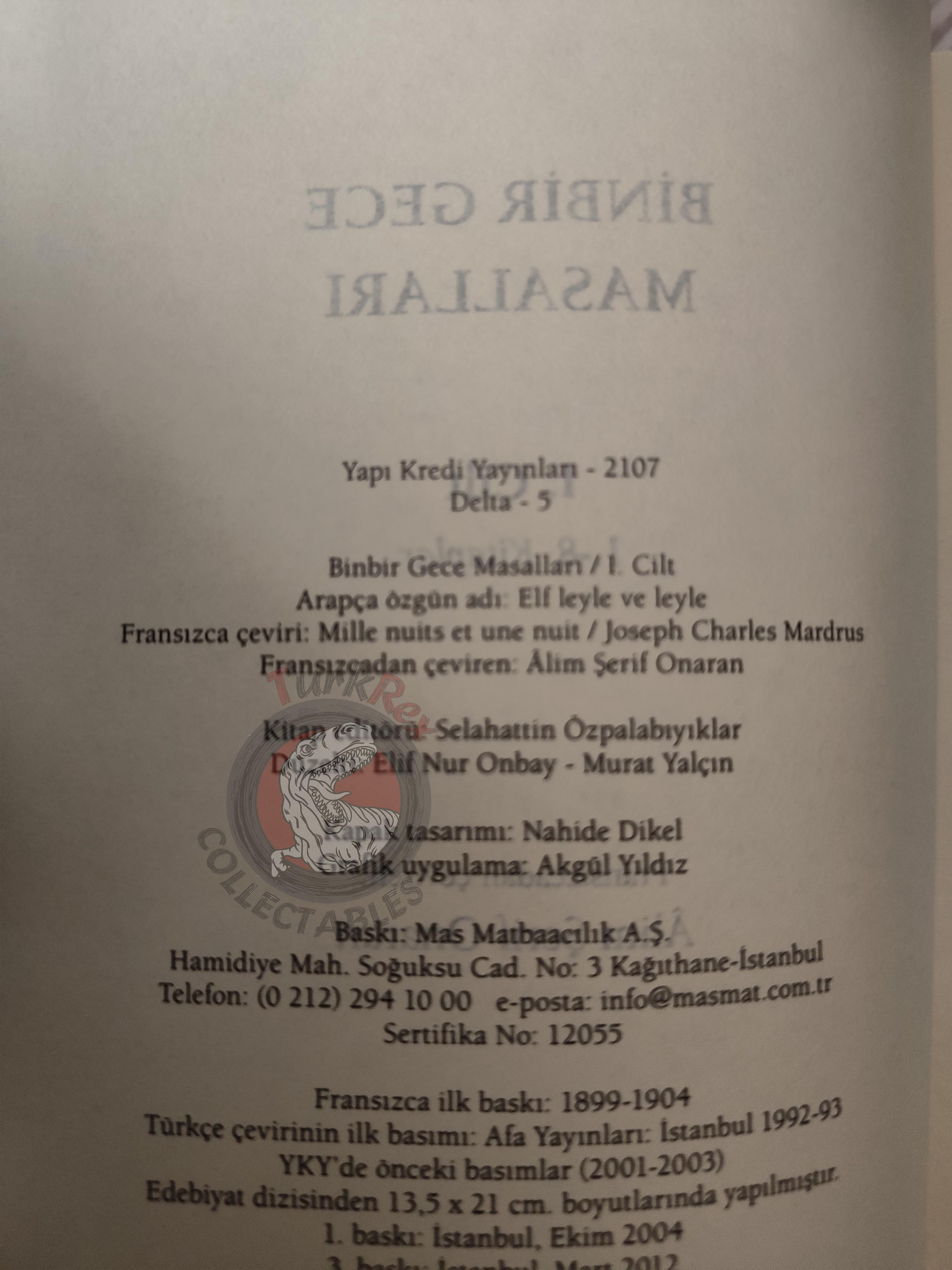 One Thousand and One Nights 2012 HC Turkish Book Turkey 1001 Nights
