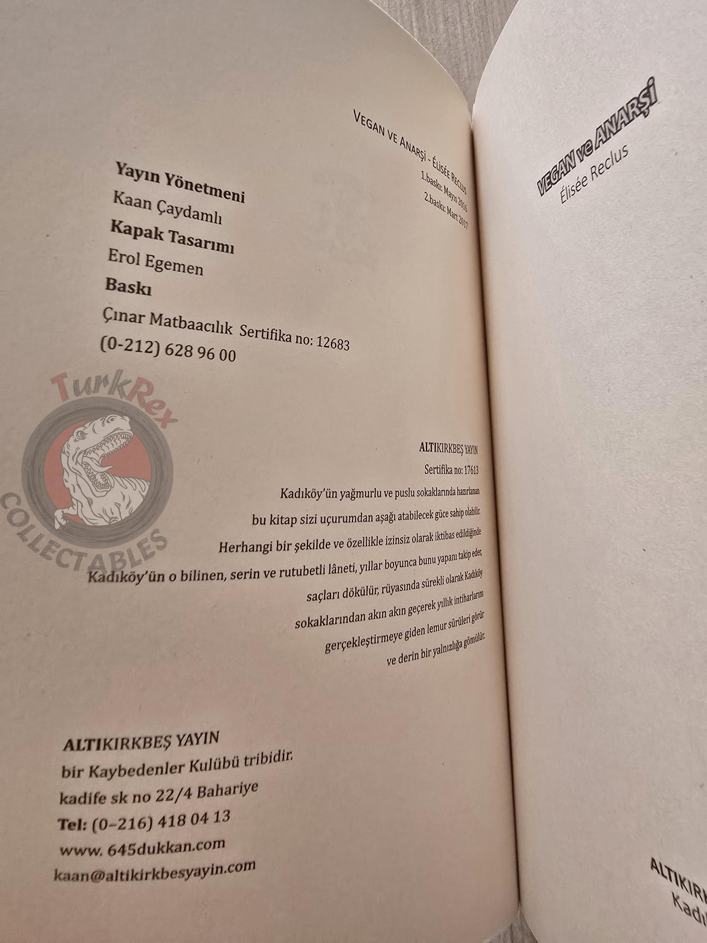 Élisée Reclus – On Anarchy and Vegetarianism 2017 Turkish Book Turkey