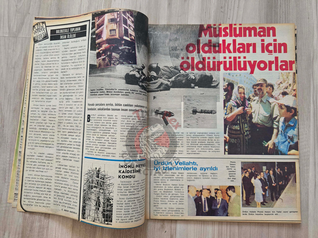 Hayat 1982 The Endless Massacre Lebanon Turkish Mag Turkey Israel Palestine Jordan Hassan bin Talal