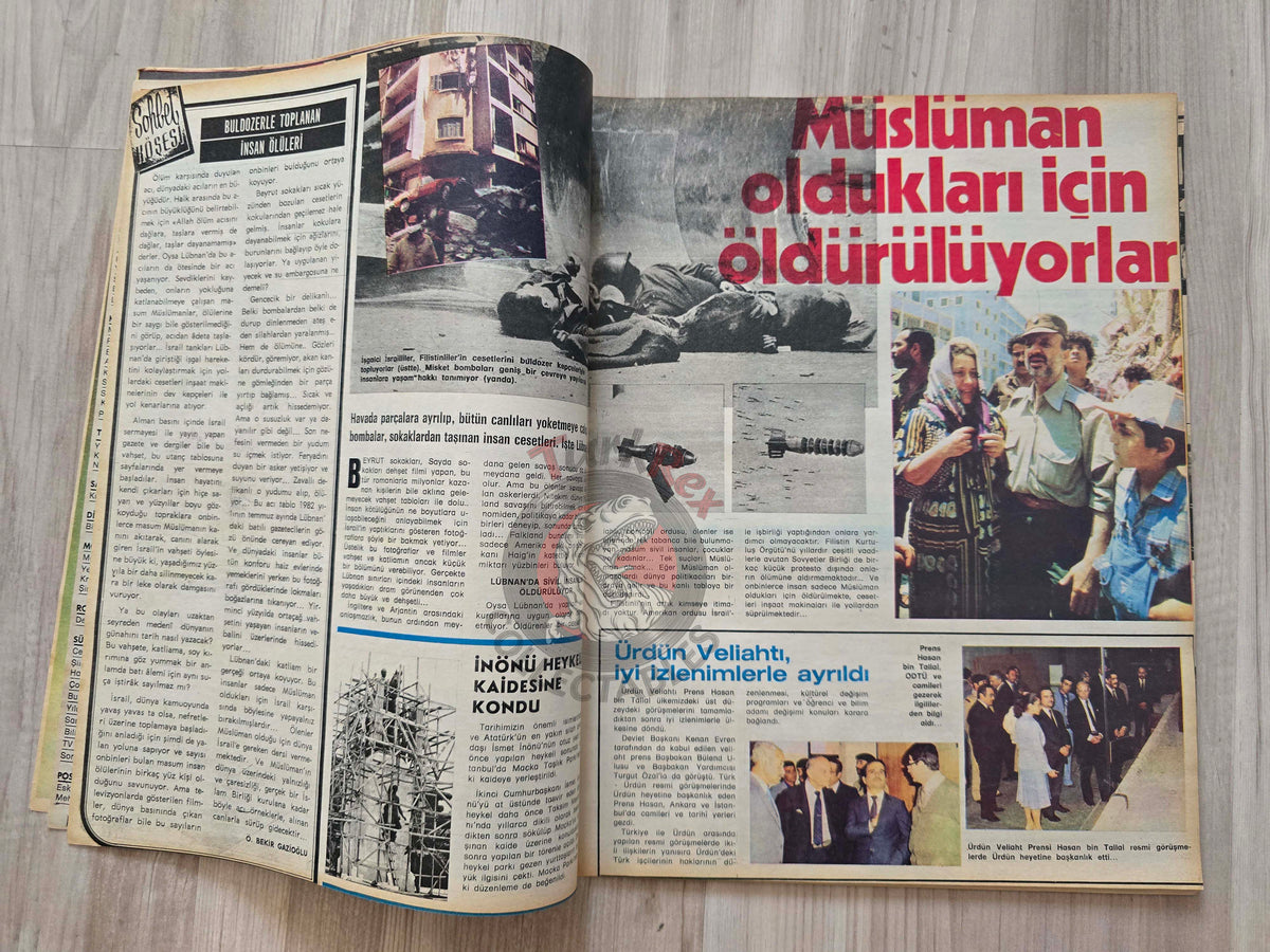 Hayat 1982 The Endless Massacre Lebanon Turkish Mag Turkey Israel Palestine Jordan Hassan bin Talal