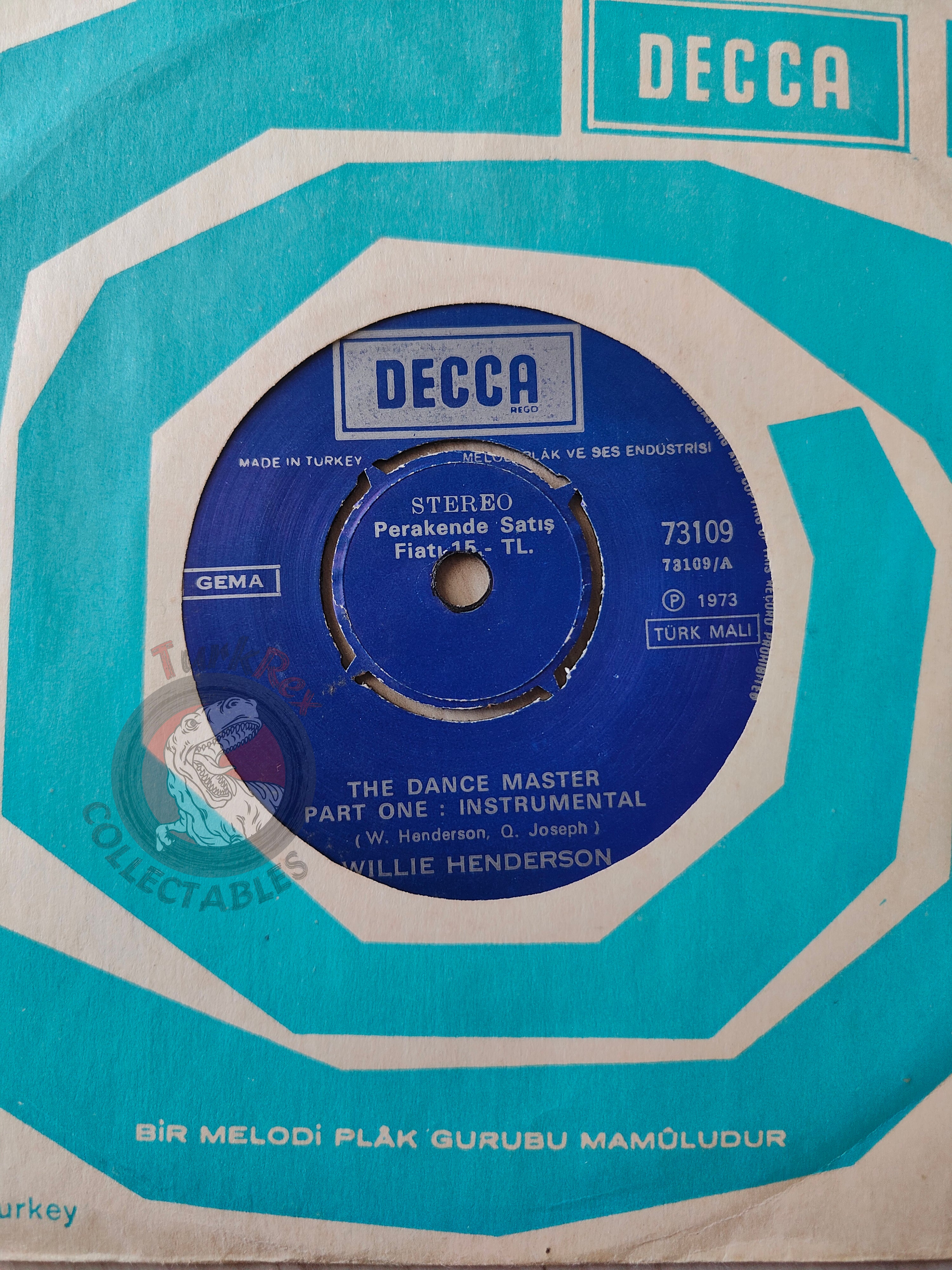 Willie Henderson – The Dance Master 7" Turkish Pressing Vinyl Turkey Edition