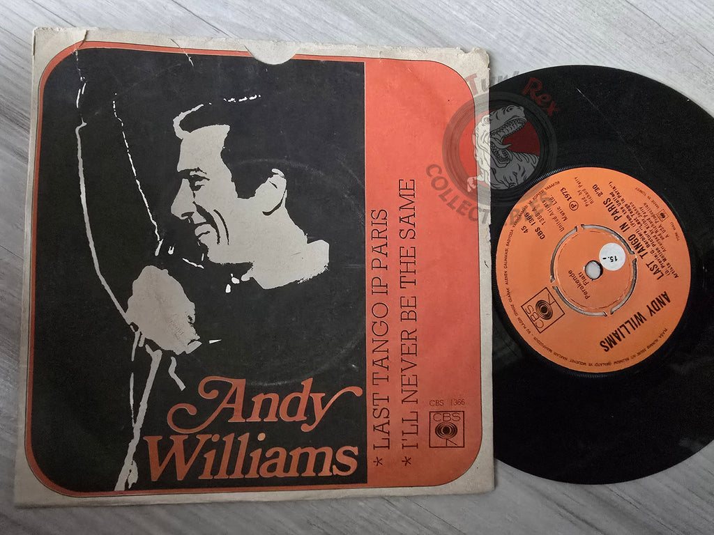 Andy Williams – Last Tango In Paris 7" Turkish Pressing Vinyl Turkey Edition Soundtrack