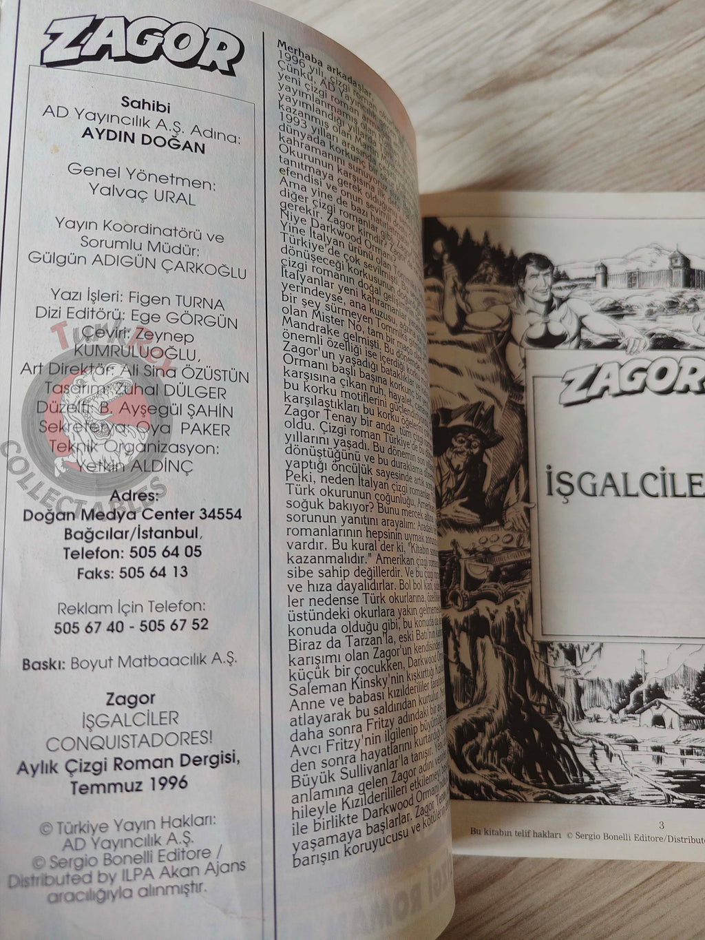 Zagor #1 1996 Conquistadores Turkish Comic Turkey