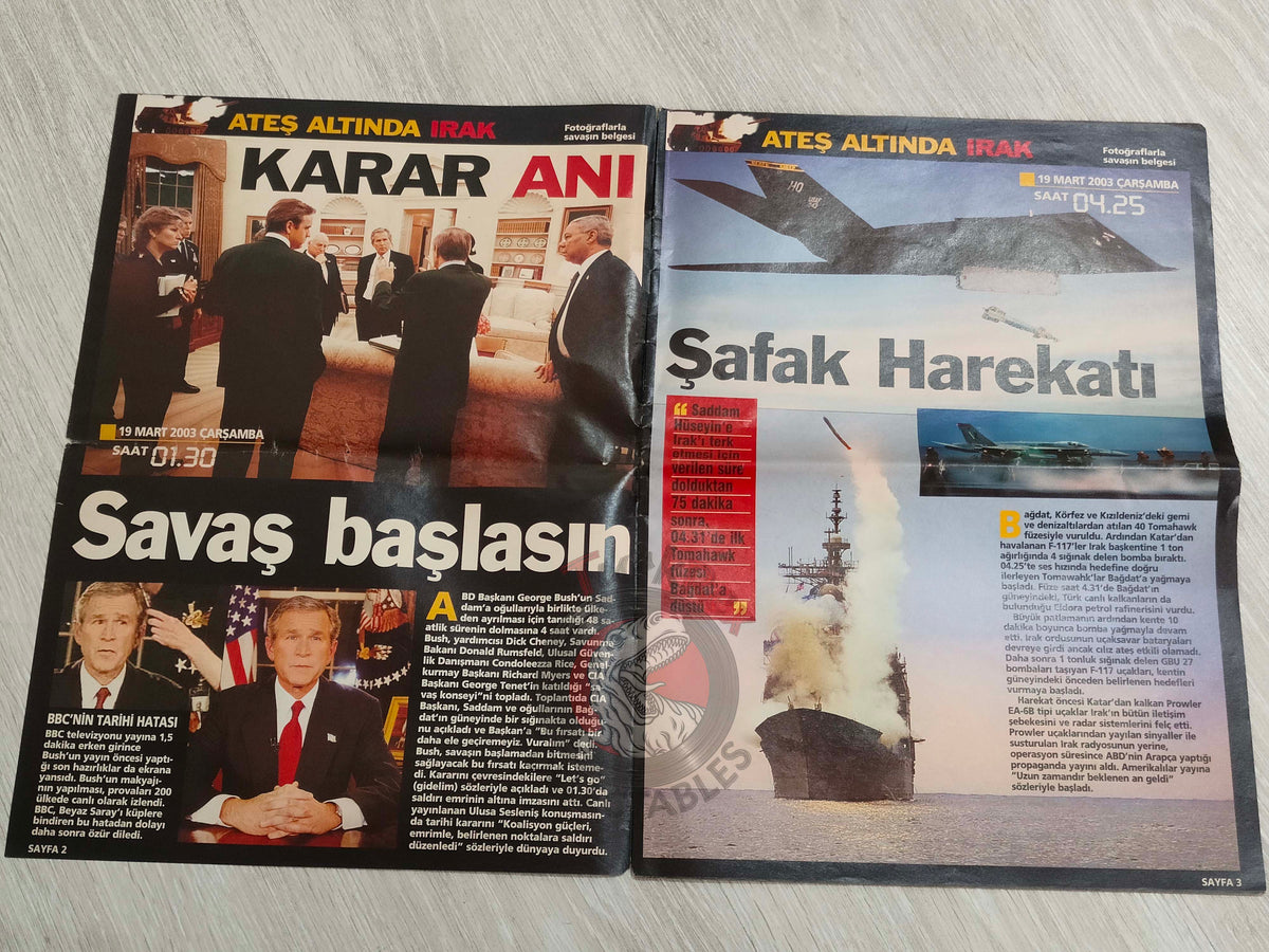 The Gulf War II: Baghdad Turkish Magazine Turkey Middle East Saddam Hussein Iraq George W. Bush