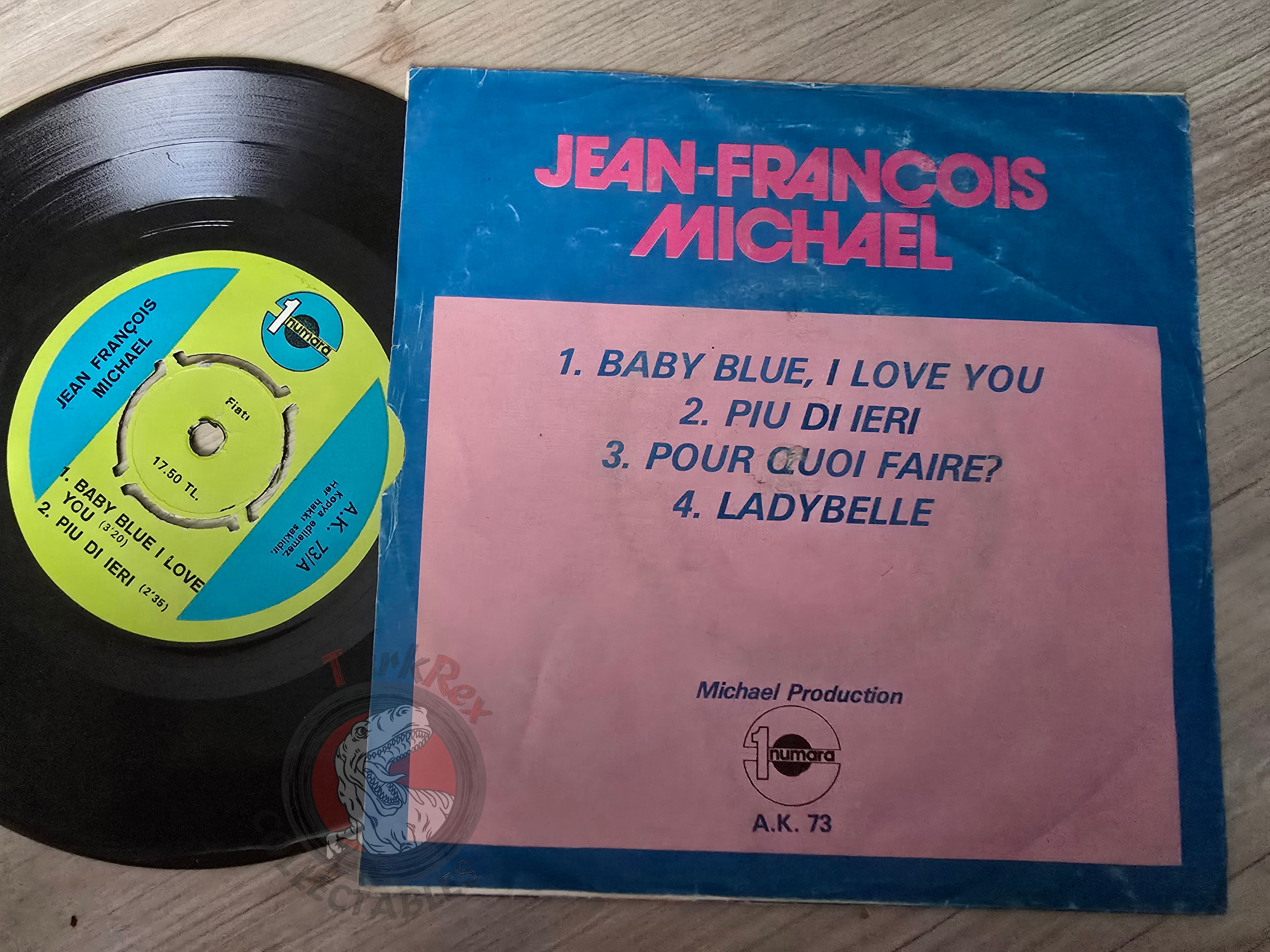 Jean-François Michael – Baby Blue I Love You 7" Turkish Pressing Vinyl Turkey Edition