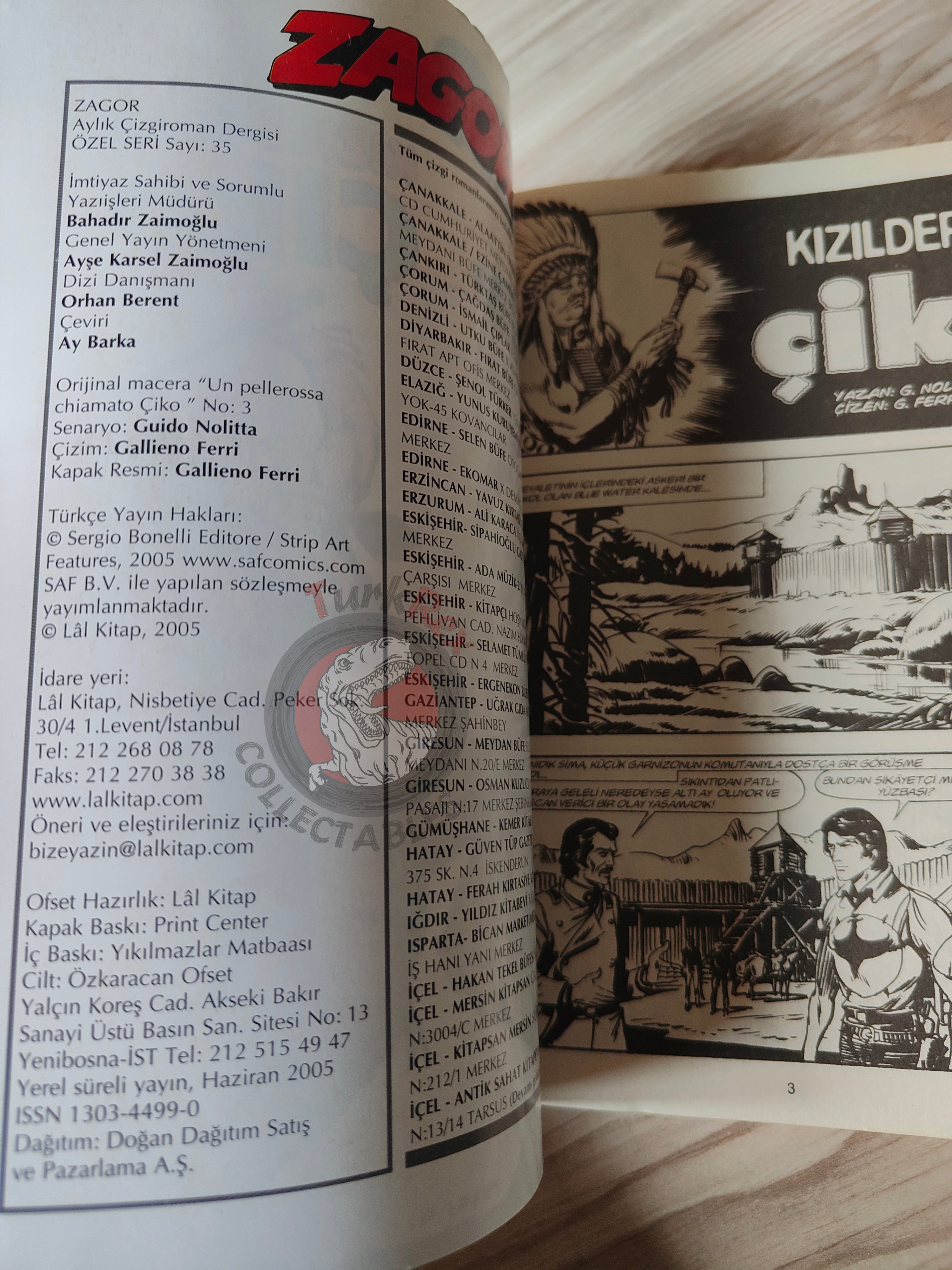 Zagor Cico #35 2005 Un pellerossa chiamato Cico Turkish Comic Turkey #3