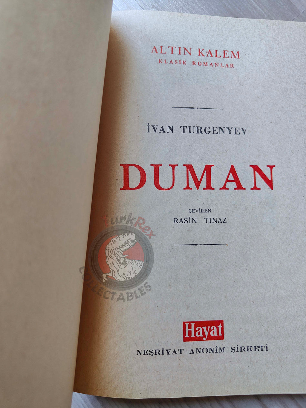 Ivan Turgenev – Smoke 1972 Turkish Book Turkey