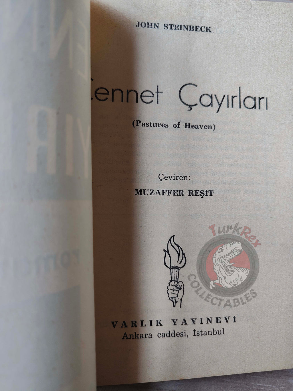 John Steinbeck – Pastures of Heaven 1952 1st Turkish Book Turkey