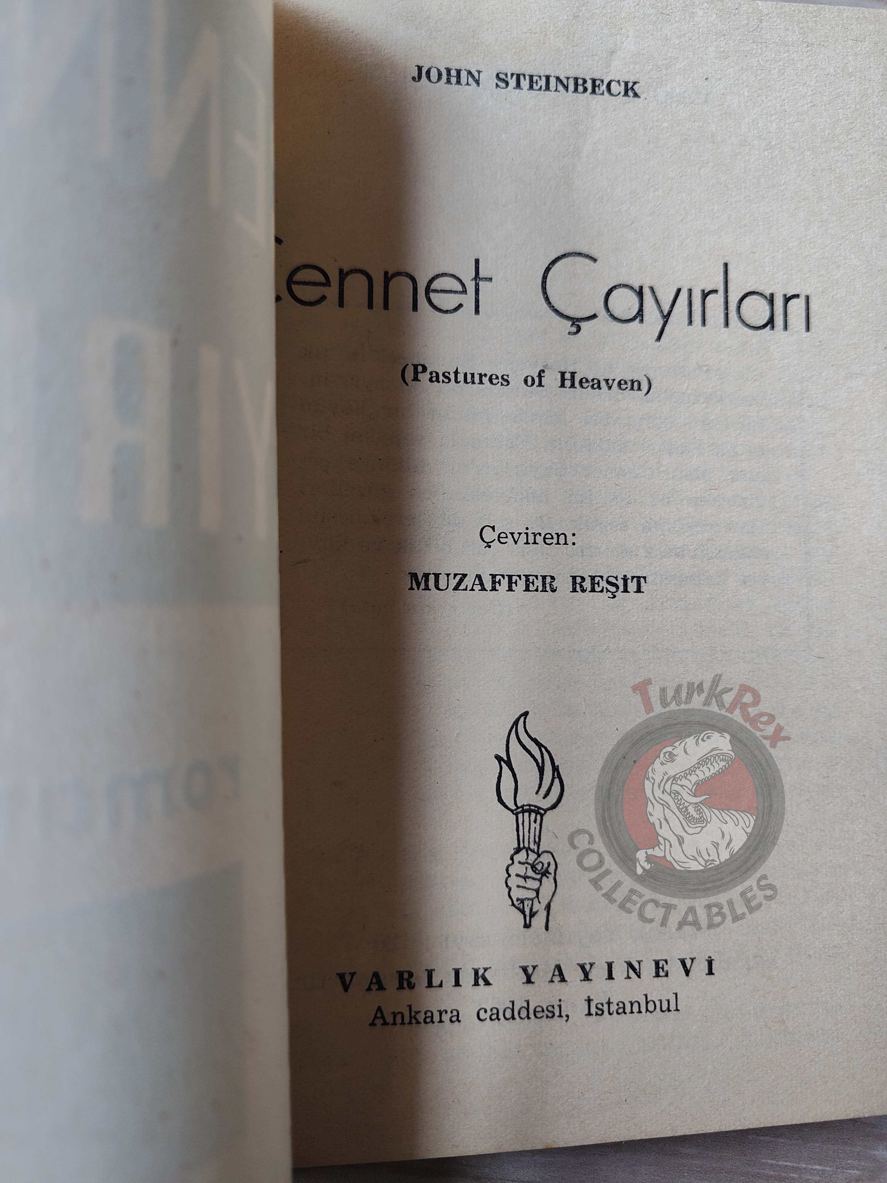John Steinbeck – Pastures of Heaven 1952 1st Turkish Book Turkey