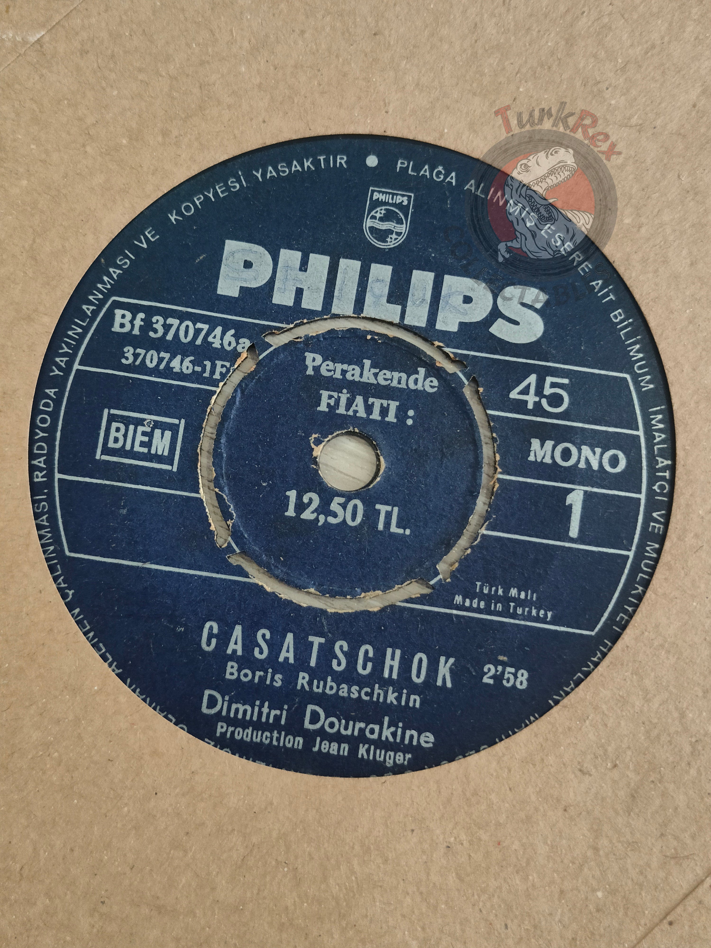 Dimitri Dourakine – Casatschok 7" Turkish Pressing Vinyl Turkey Edition