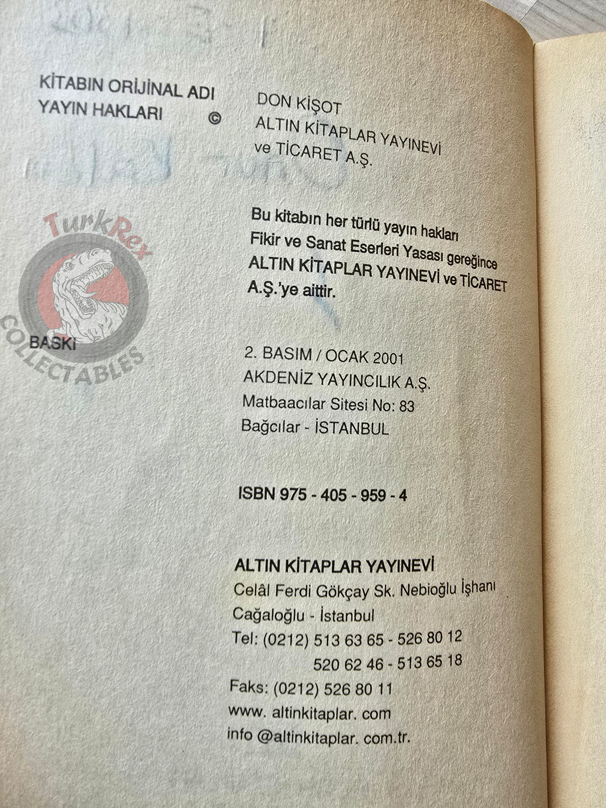 Miguel de Cervantes – Don Quixote 2001 Turkish Book Turkey