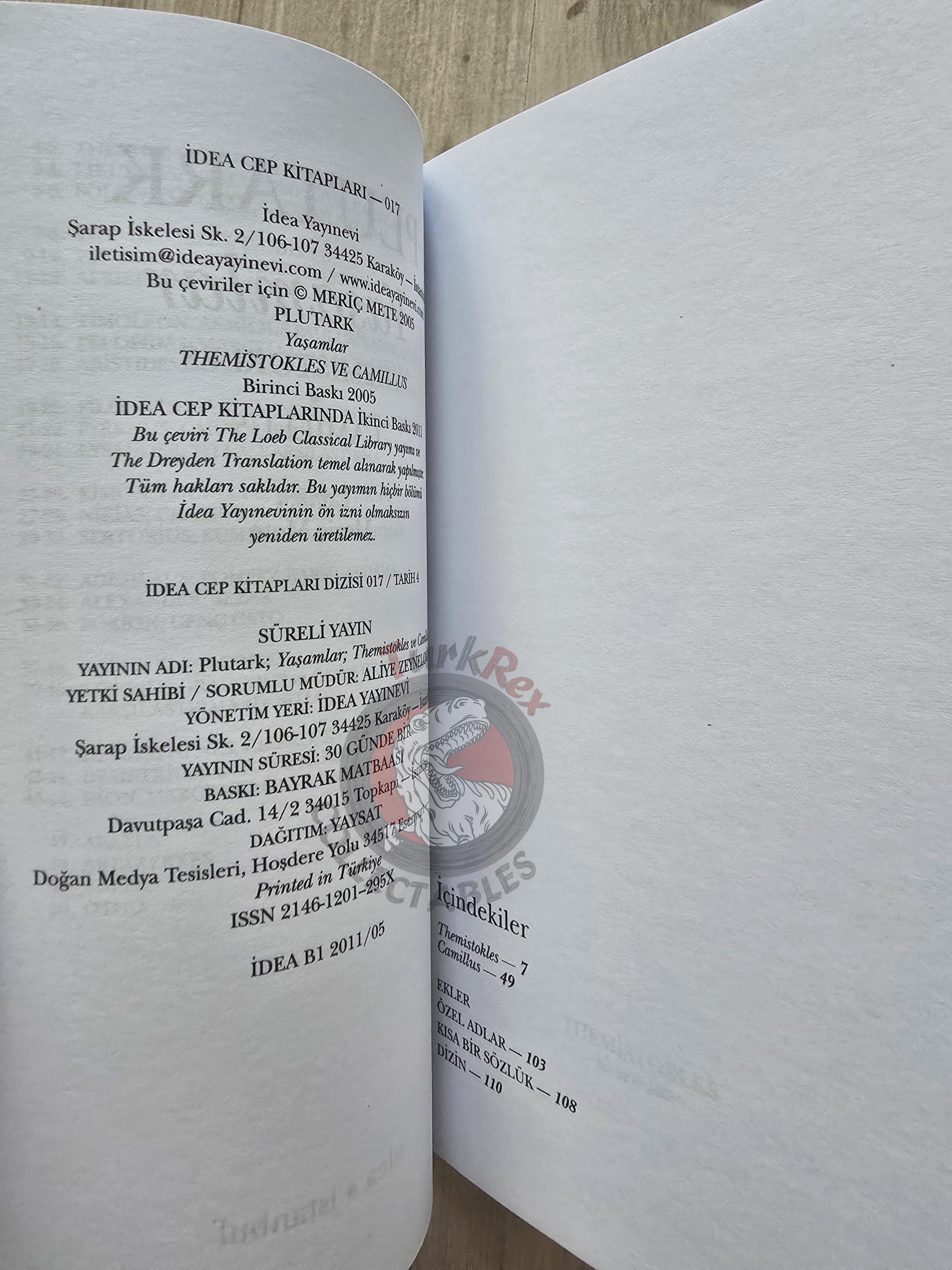 Plutarch – Themistocles and Camillus 2011 Turkish Book Turkey