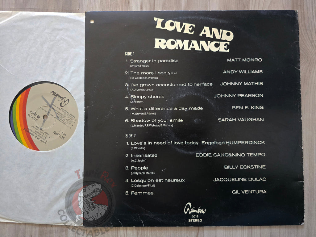 Various – Love and Romance Turkish Pressing Vinyl Turkey Edition