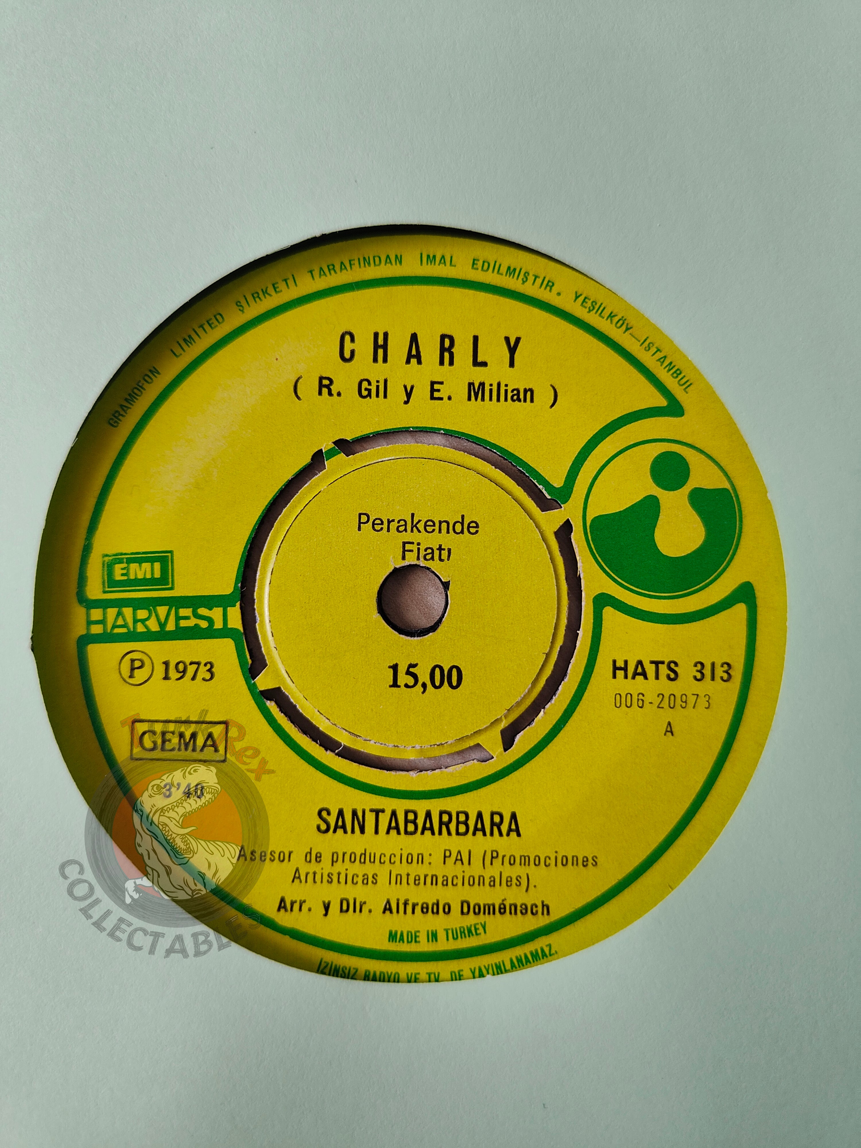 Santabarbara – Charly / San José 7" Turkish Pressing Vinyl Turkey Edition