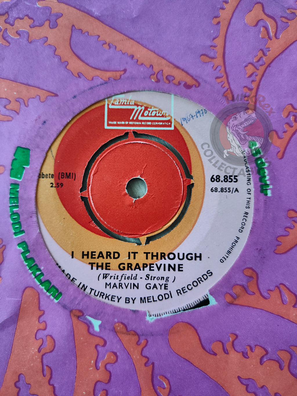 Marvin Gaye – I Heard It Through The Grapevine 7" Turkish Pressing Vinyl Turkey Edition