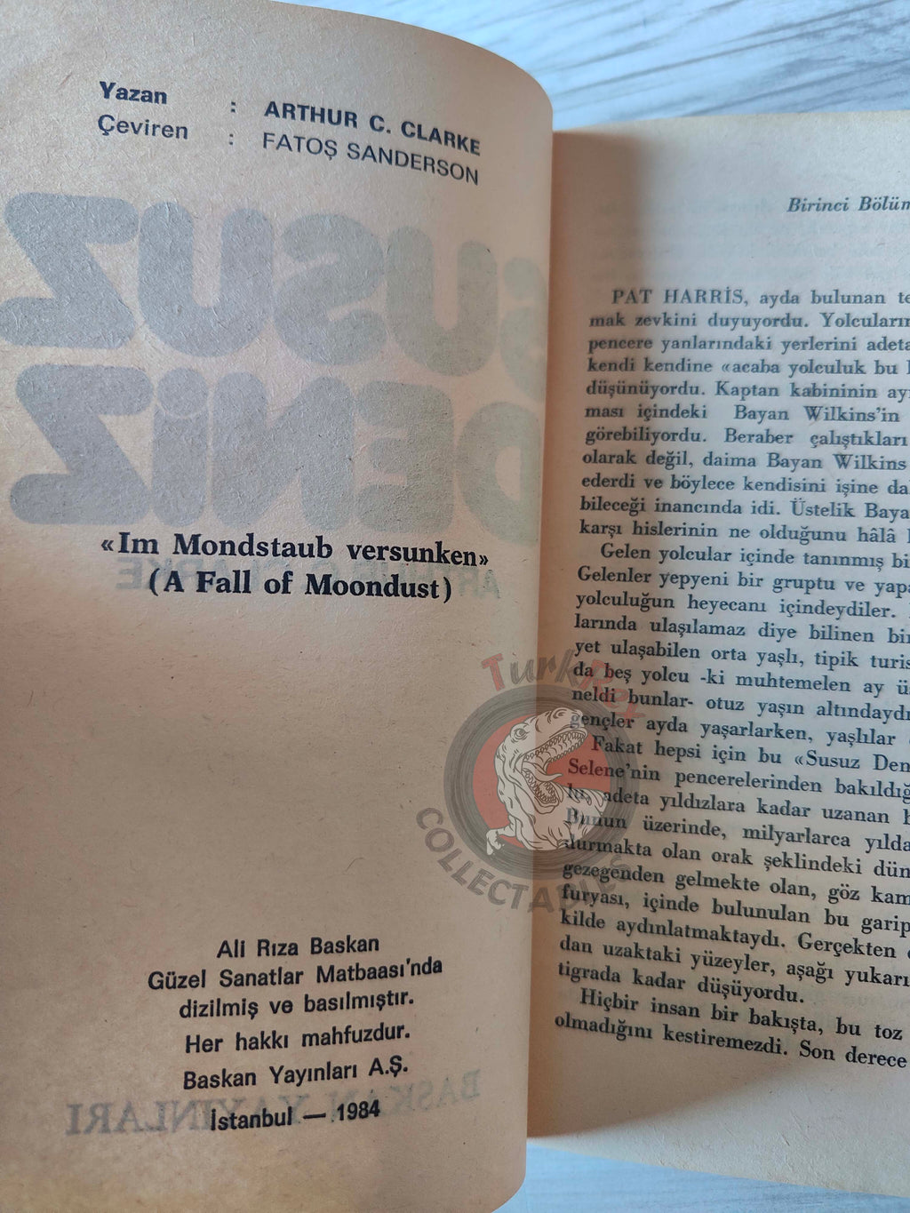 Arthur C. Clarke – A Fall of Moondust 1984 1st Turkish Book Turkey