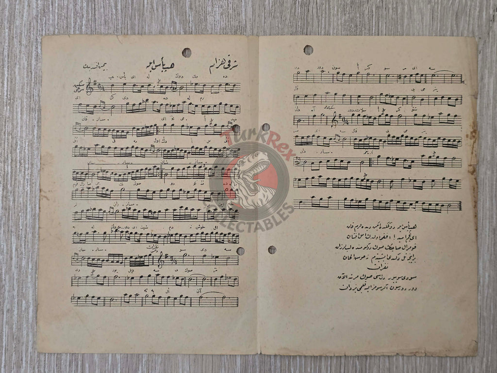 Bimen Efendi – Hep Yeis İle Ottoman Turkish 1910s Musical Notes Sheet Empire Armenian Citizen