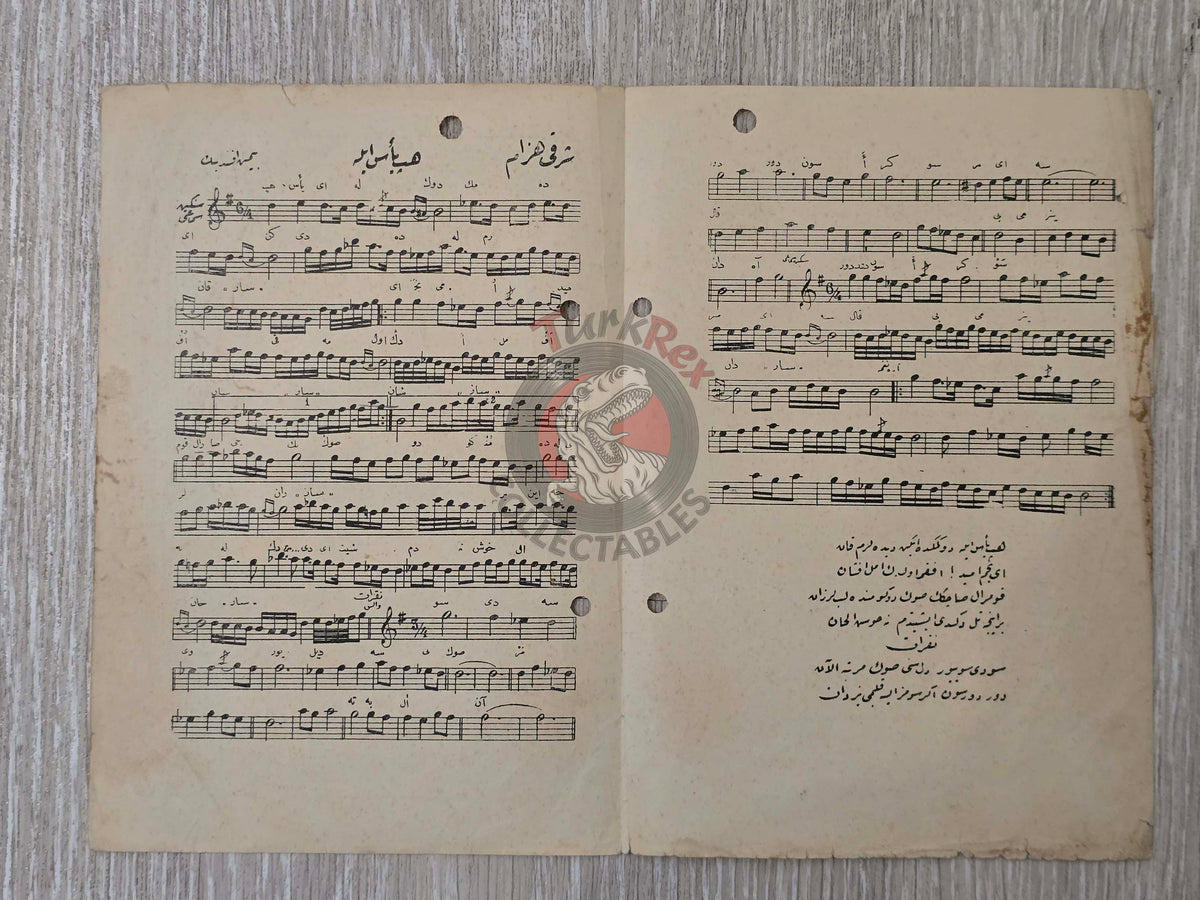 Bimen Efendi – Hep Yeis İle Ottoman Turkish 1910s Musical Notes Sheet Empire Armenian Citizen
