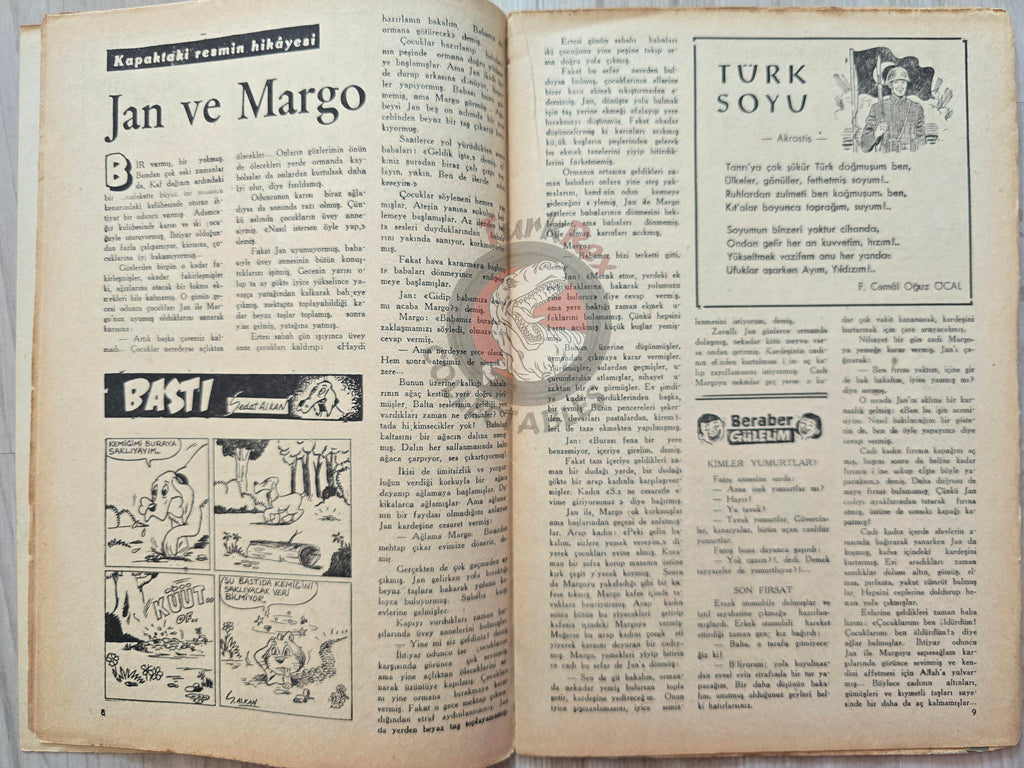 Çocuk Haftası Magazine 1962 Hansel and Gretel Turkish Comic Turkey