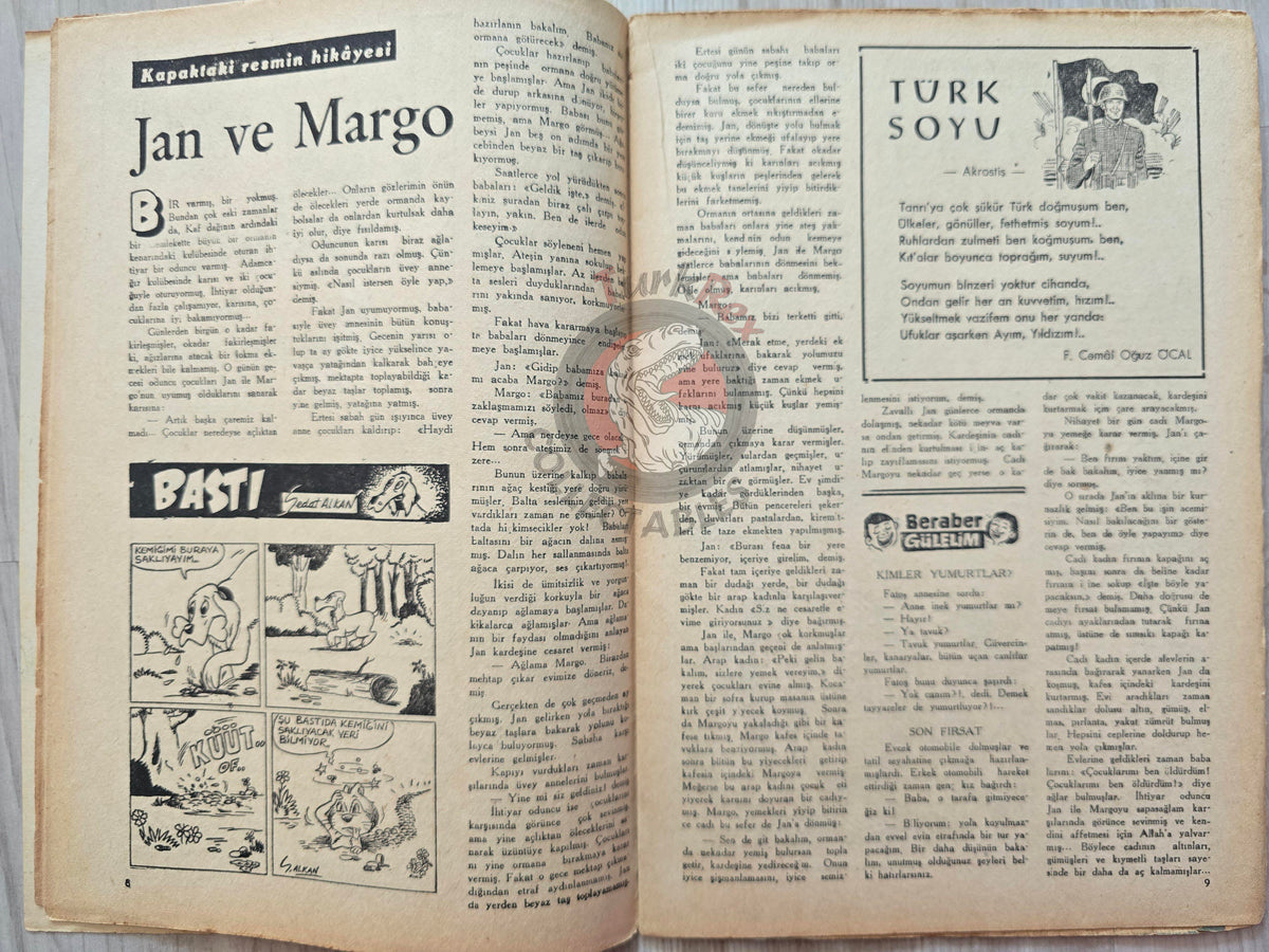 Çocuk Haftası Magazine 1962 Hansel and Gretel Turkish Comic Turkey