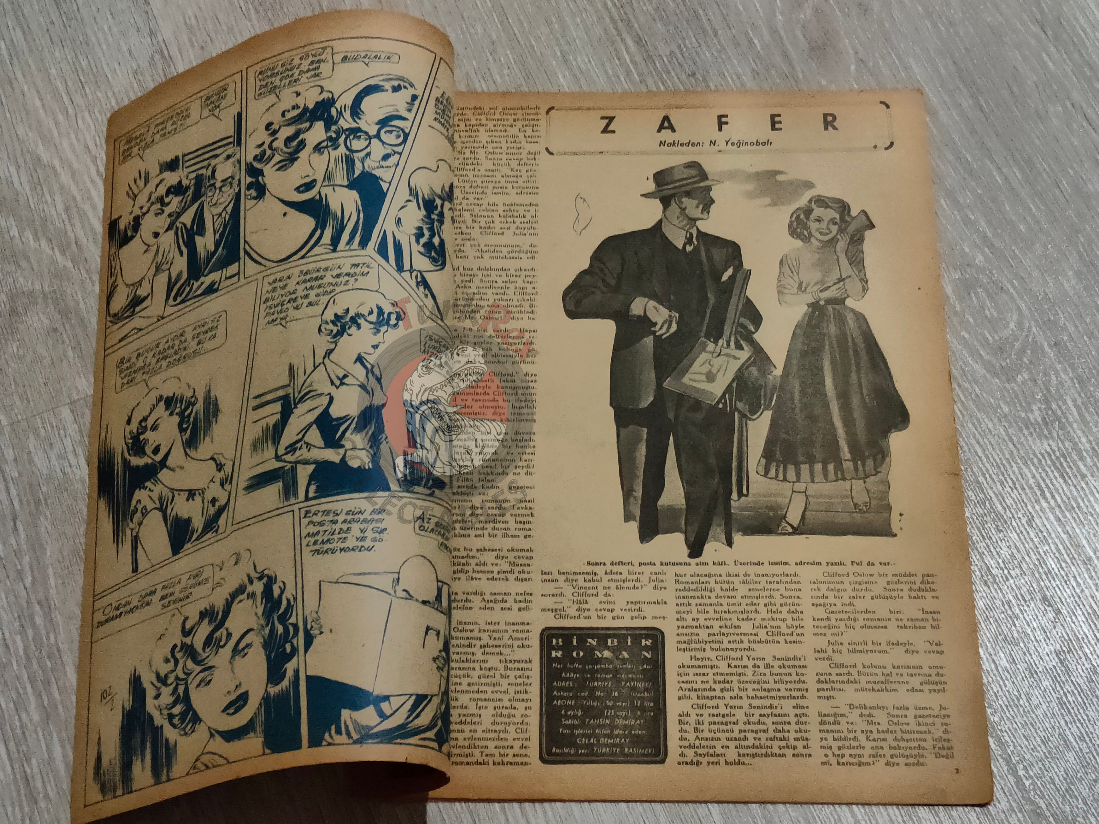 Binbir Roman #102 1950 The Count of Monte Cristo - Nat Pinkerton Turkish Comic Mag Turkey