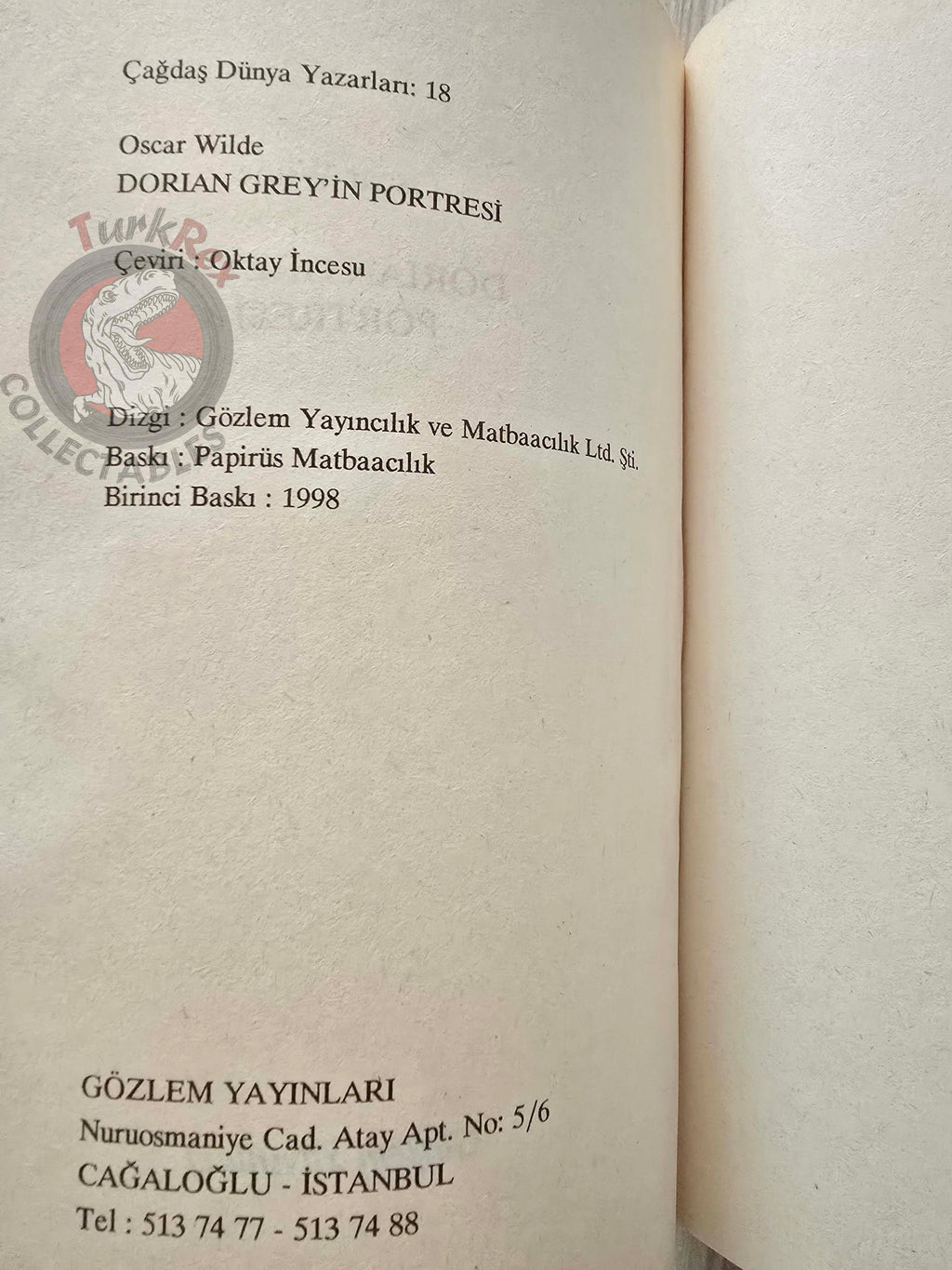 Oscar Wilde – The Picture of Dorian Gray 1998 Turkish Book Turkey