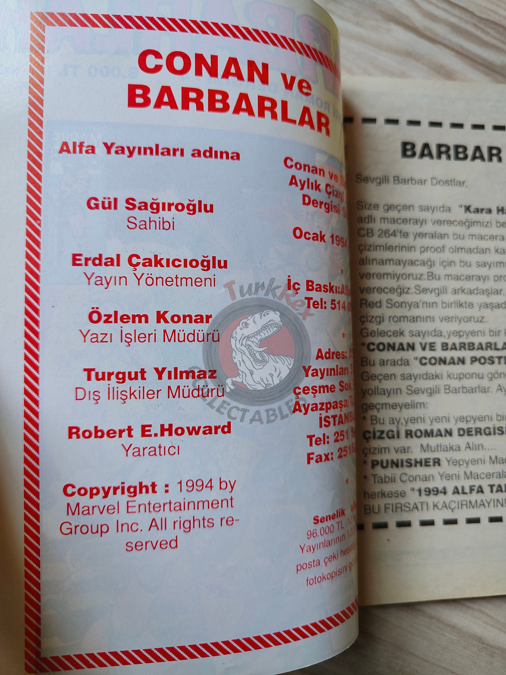 Conan ve Barbarlar #4 1994 Red Sonja & King Kull Turkish Comic Turkey