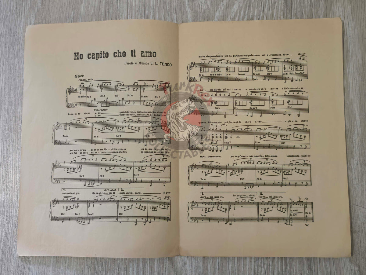 Wilma Goich – Ho Capito Che Ti Amo Turkish Vintage Musical Notes Sheet Turkey