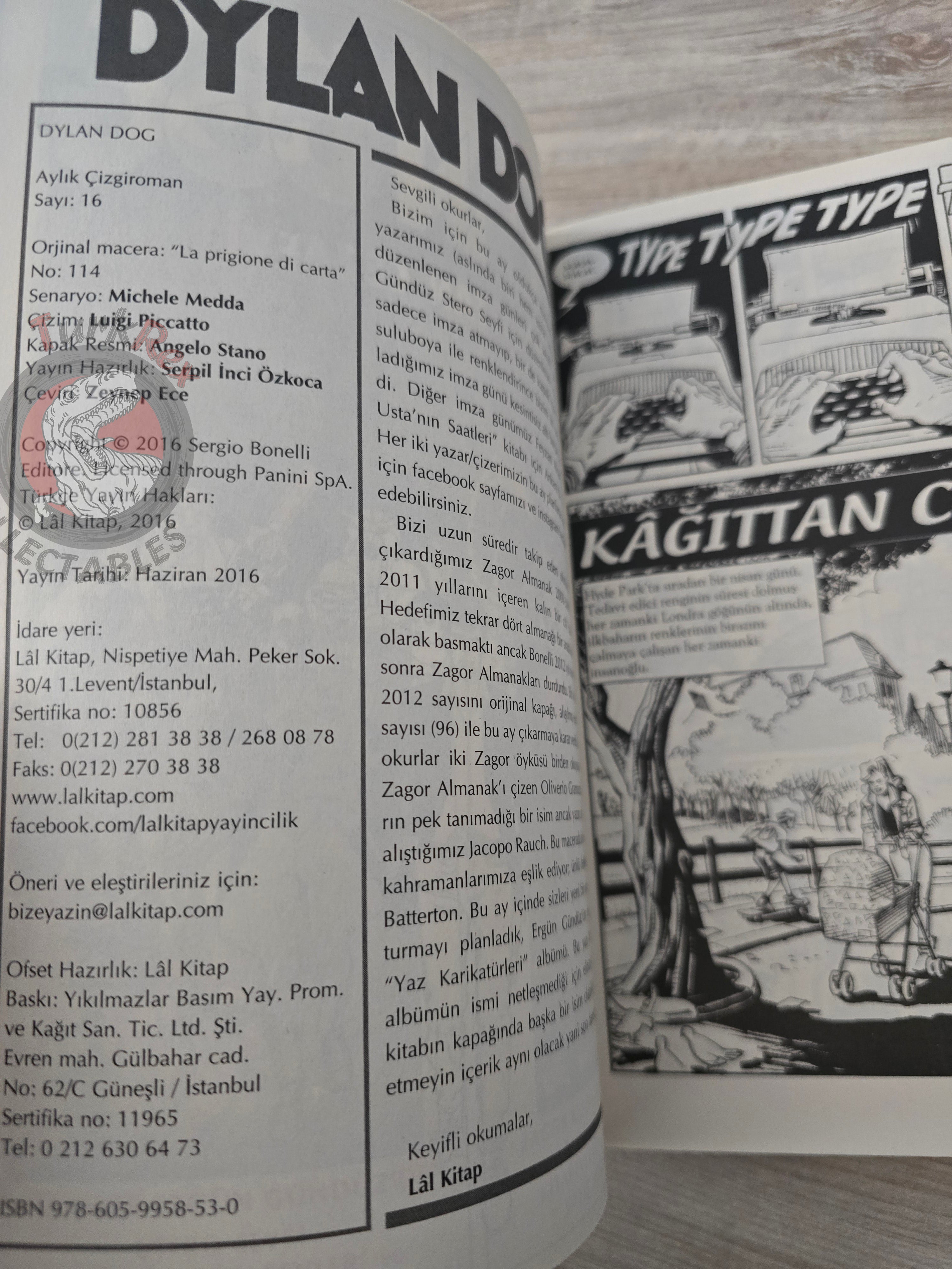 Dylan Dog #16 2016 Turkish Comic Turkey #114  La prigione di carta